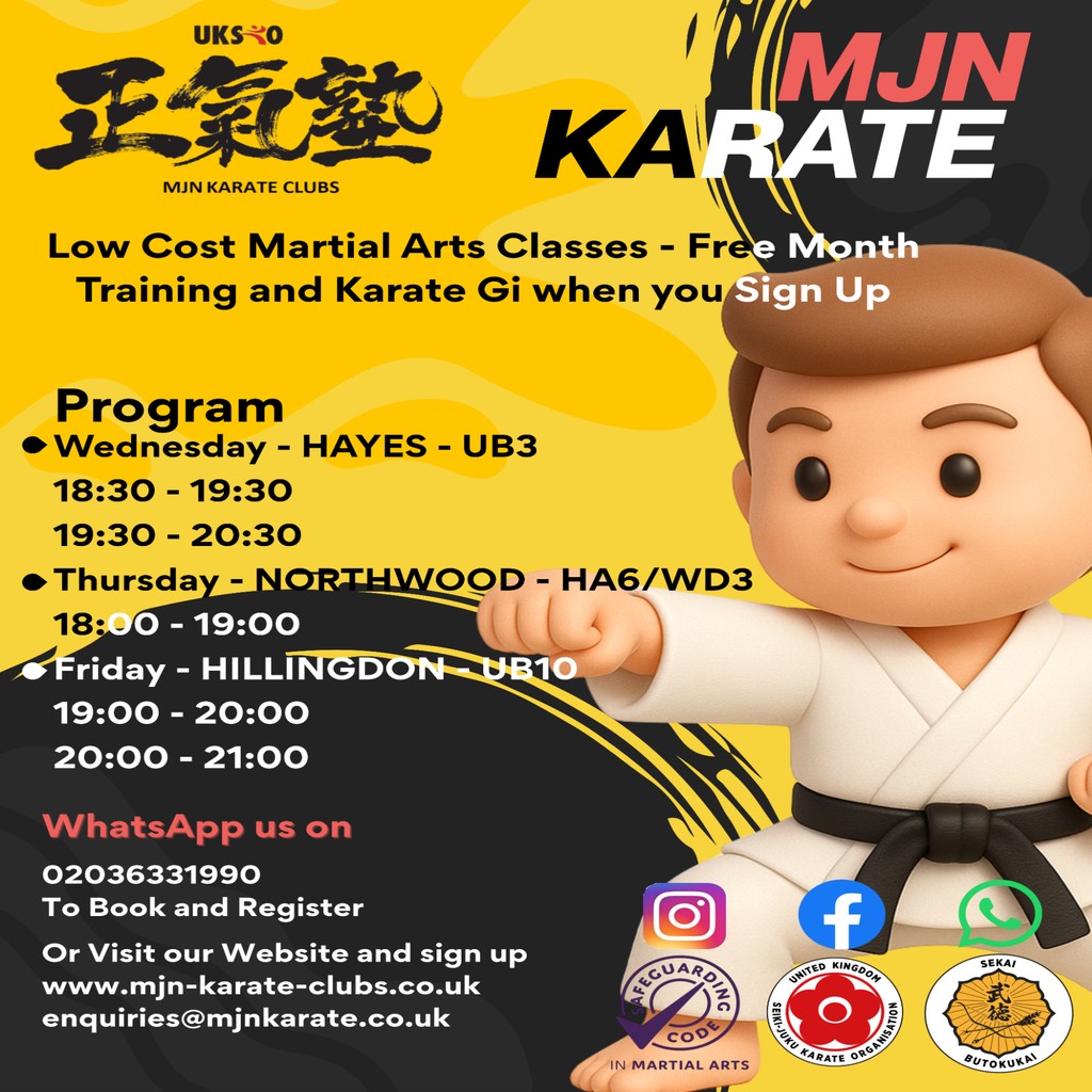 MJN Karate Clubs Facebook ad: UNLEASH YOUR INNER KARATE KID!