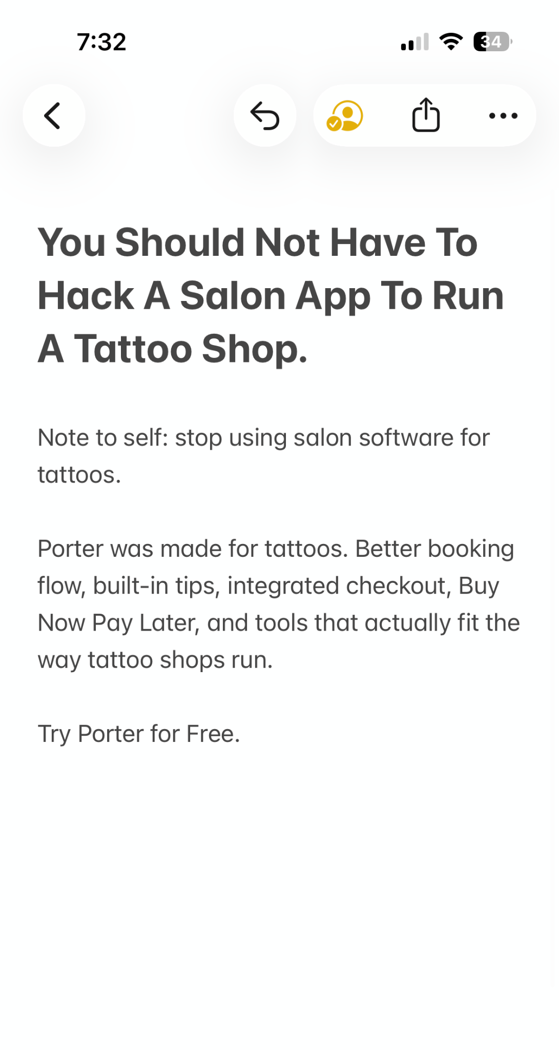 Porter Facebook ad from Jun 4, 2026