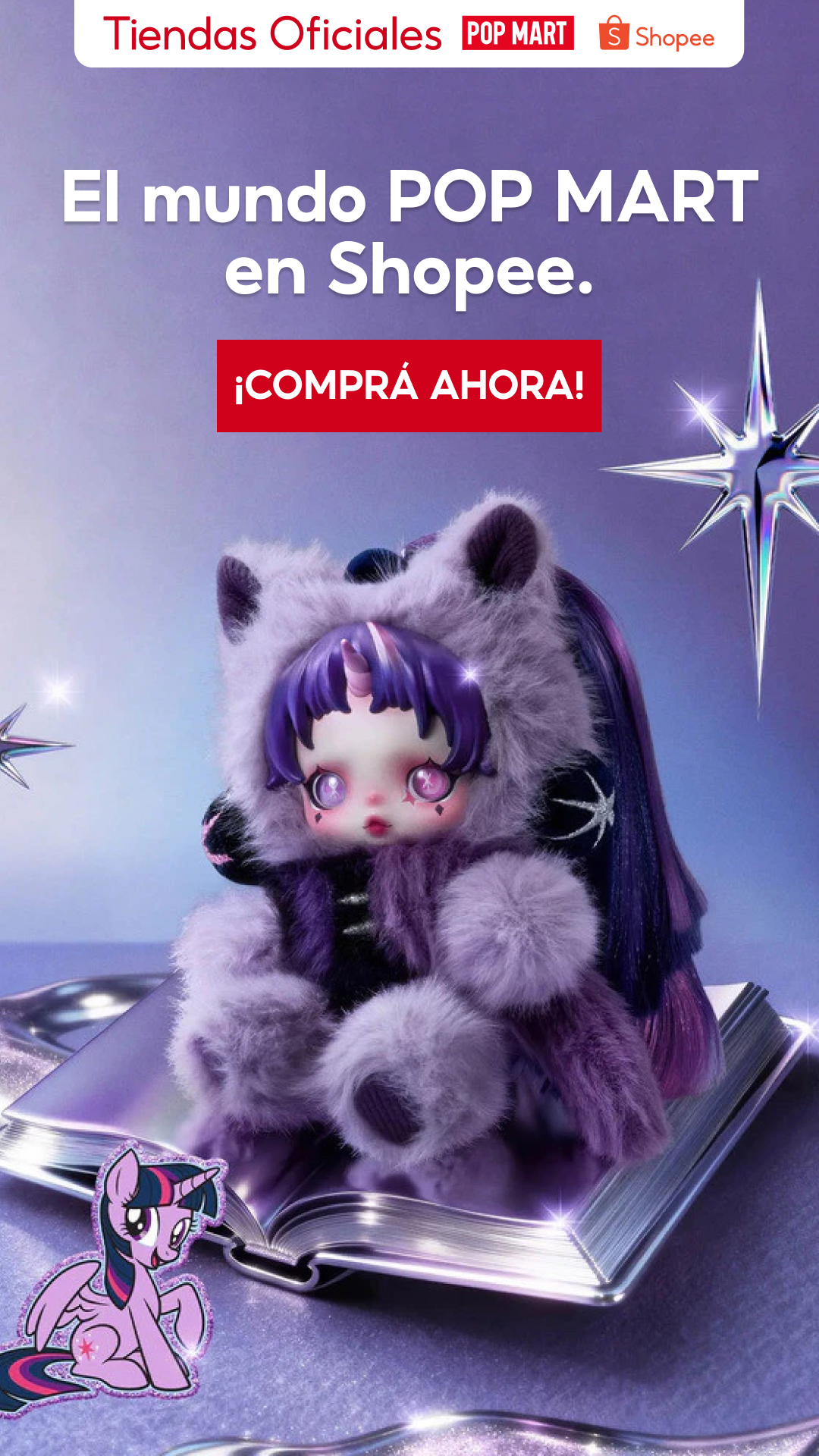 Shopee Facebook ad: POP MART Oficial en Shopee.