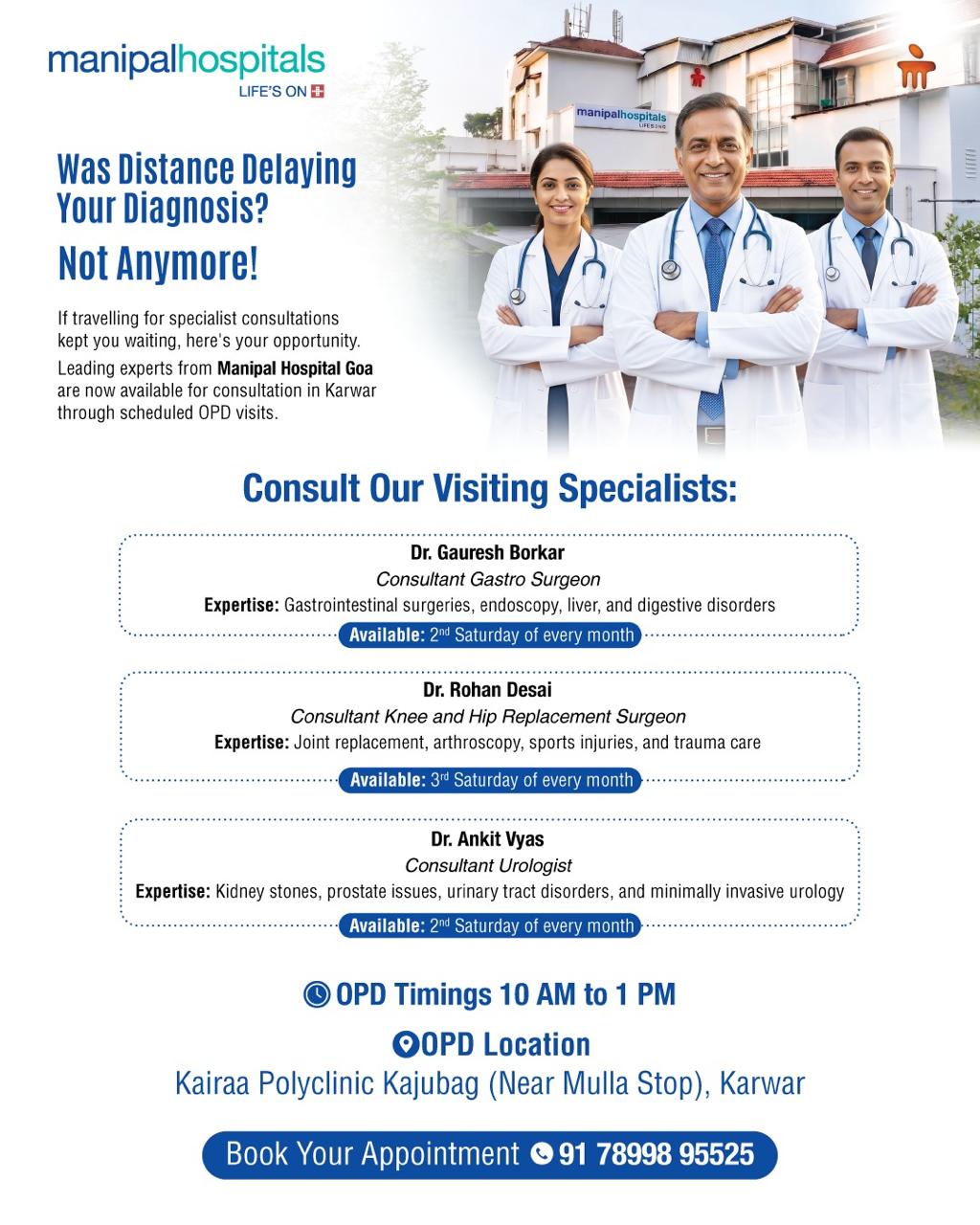 Manipal Hospitals Goa Facebook ad: If traveling for specialist consultations has been a…