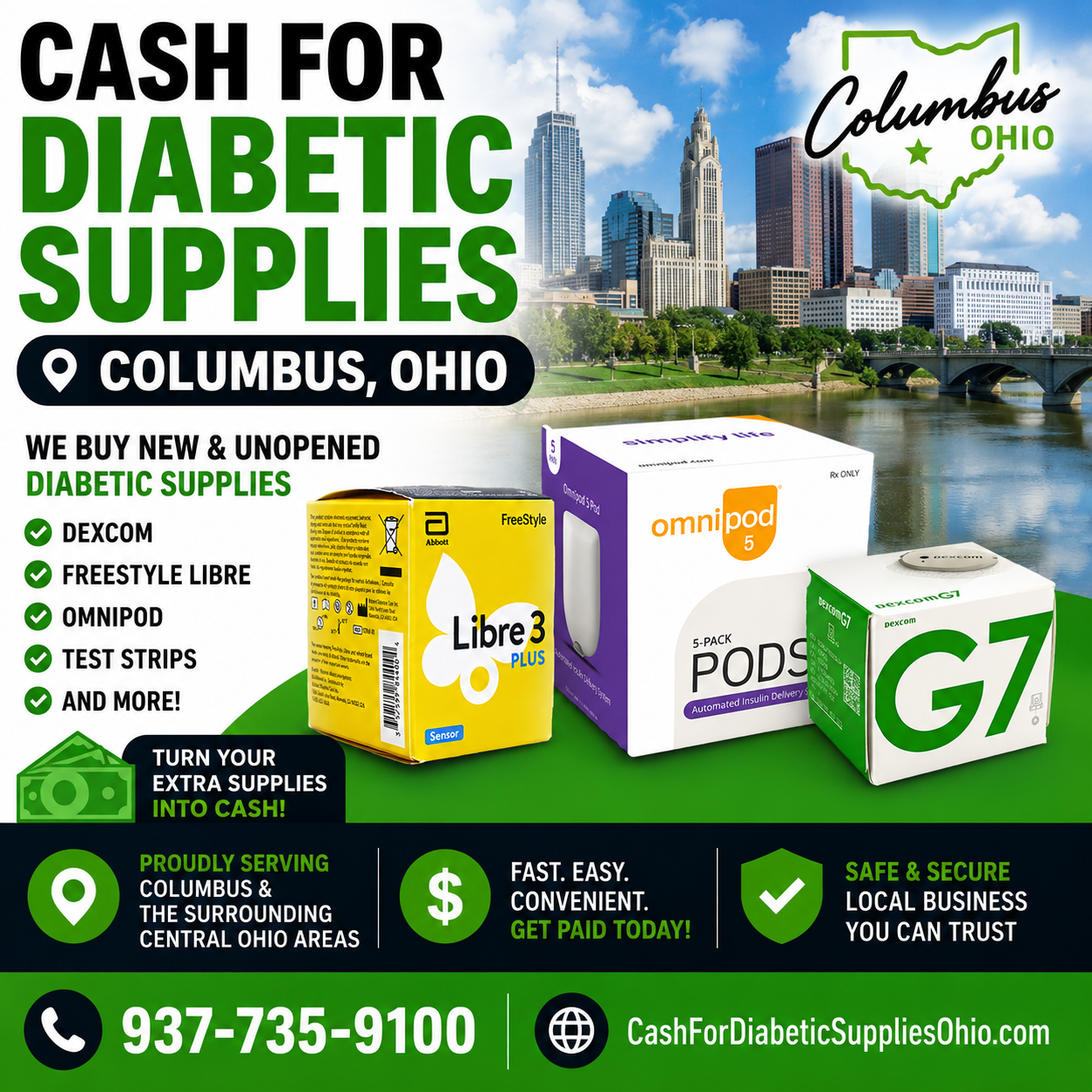 Cash For Diabetic Supplies Ohio Facebook ad
