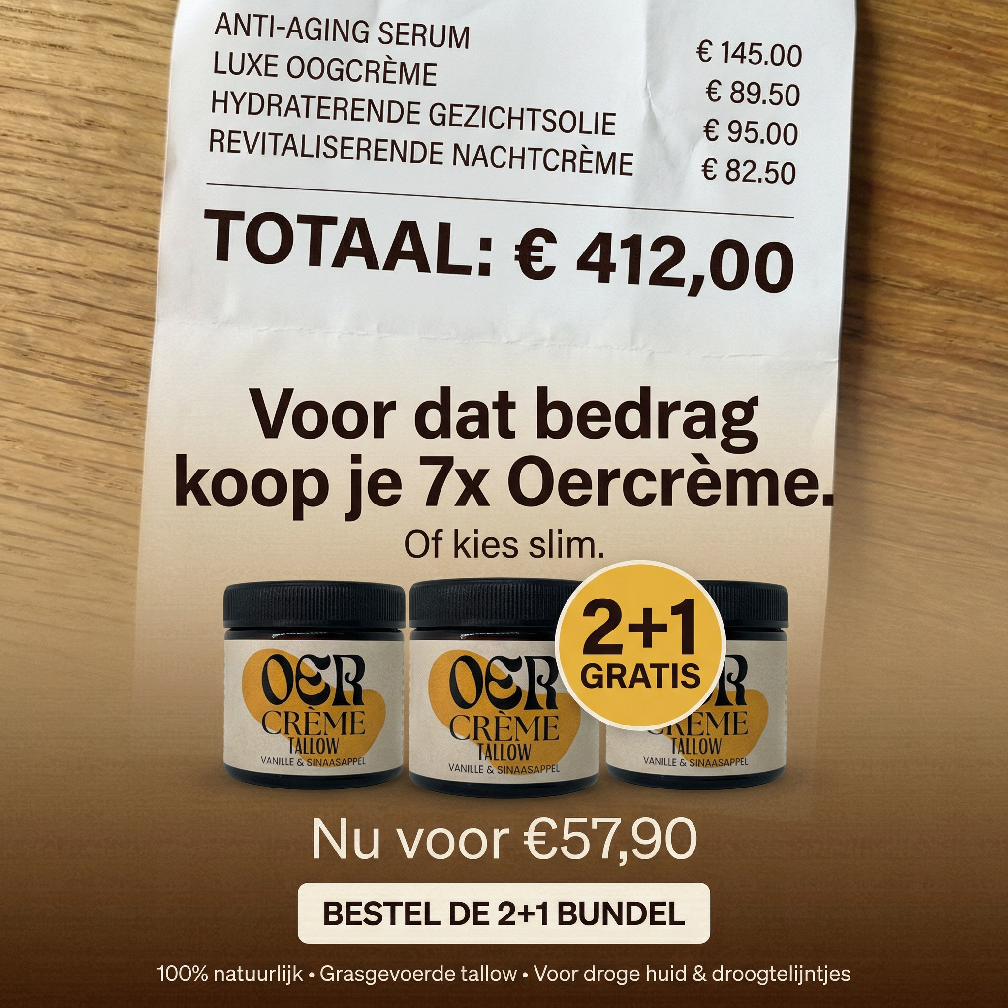 Oergezond Facebook ad: Met gratis verzending!