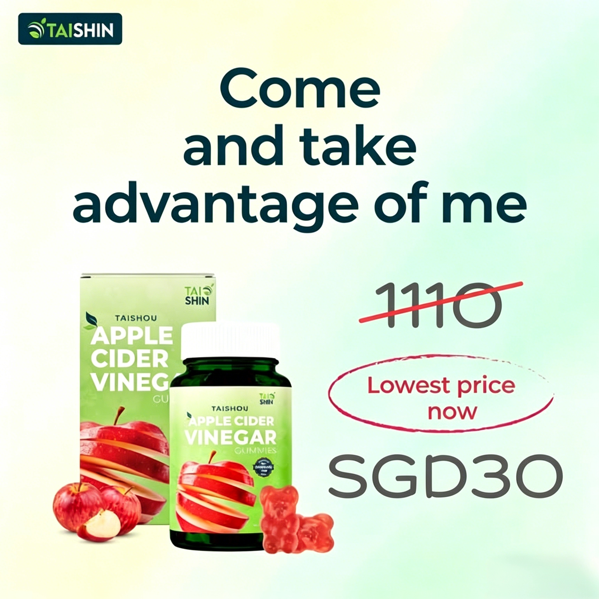 Taishou 排毒 - 苹果醋软糖 SG Facebook ad: Special OFFER end in 12 hours!
