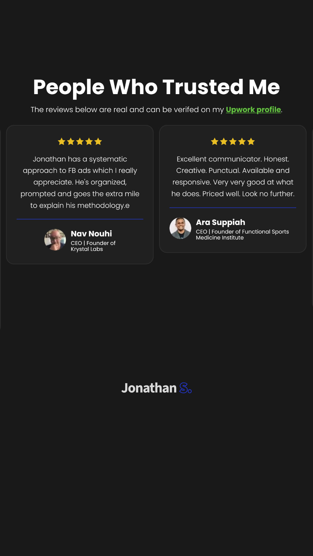 Jon the Freelancer - Meta Ads Expert Facebook ad