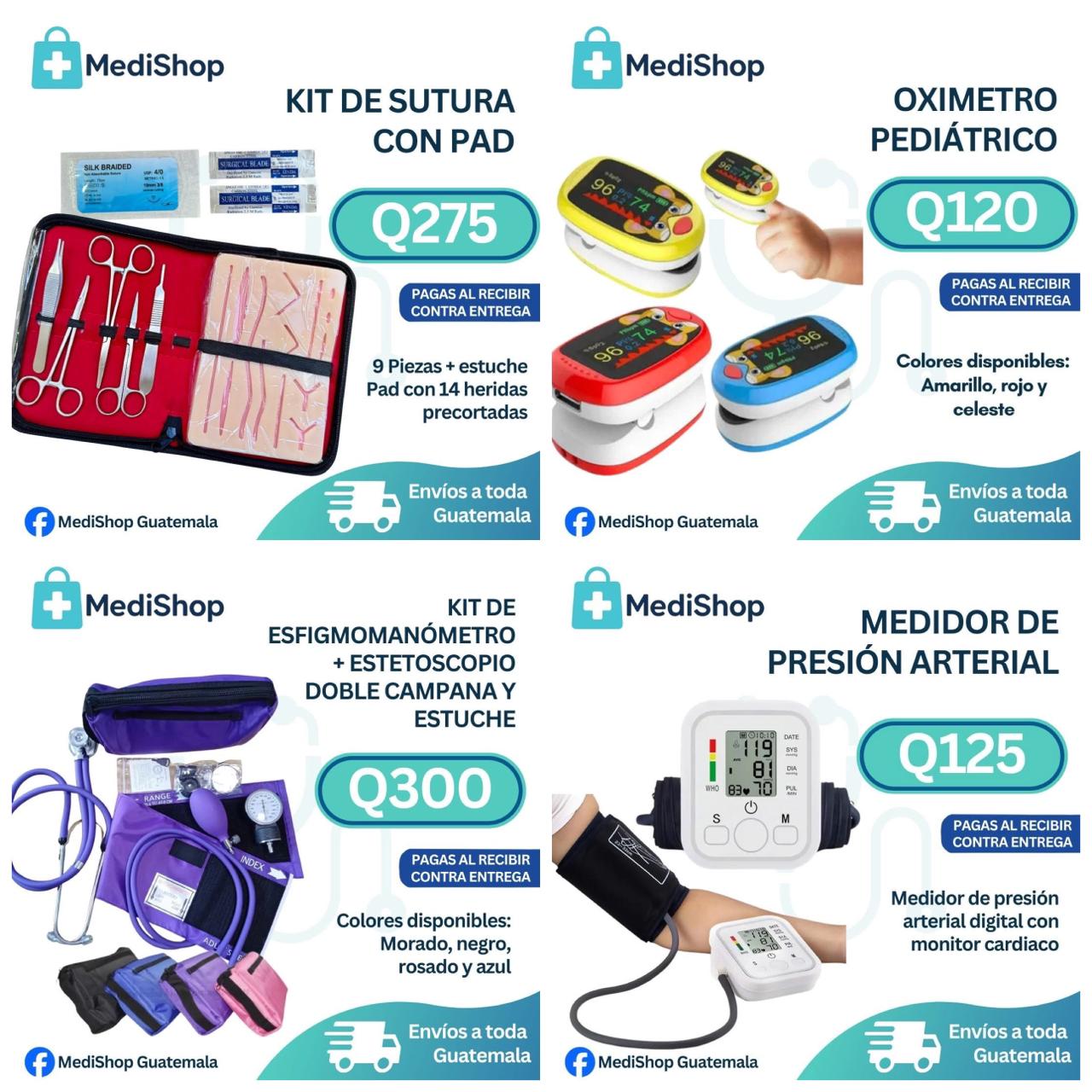 MediShop Guatemala Facebook ad: Venta de insumos y equipos médicos.