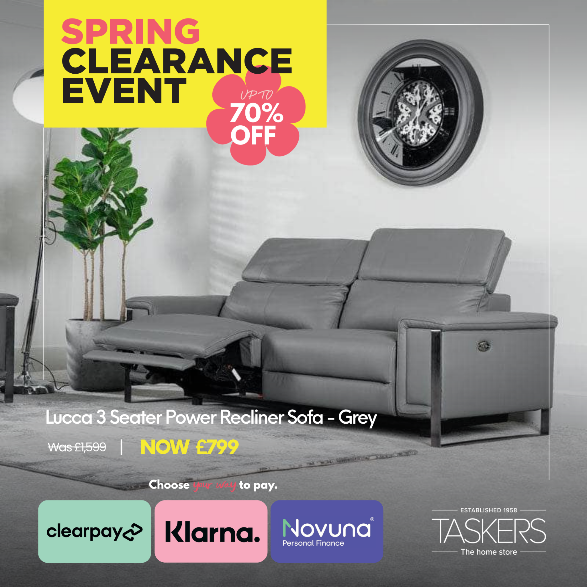 Taskers The Home Store Facebook ad: The Taskers Spring Clearance event is now live!