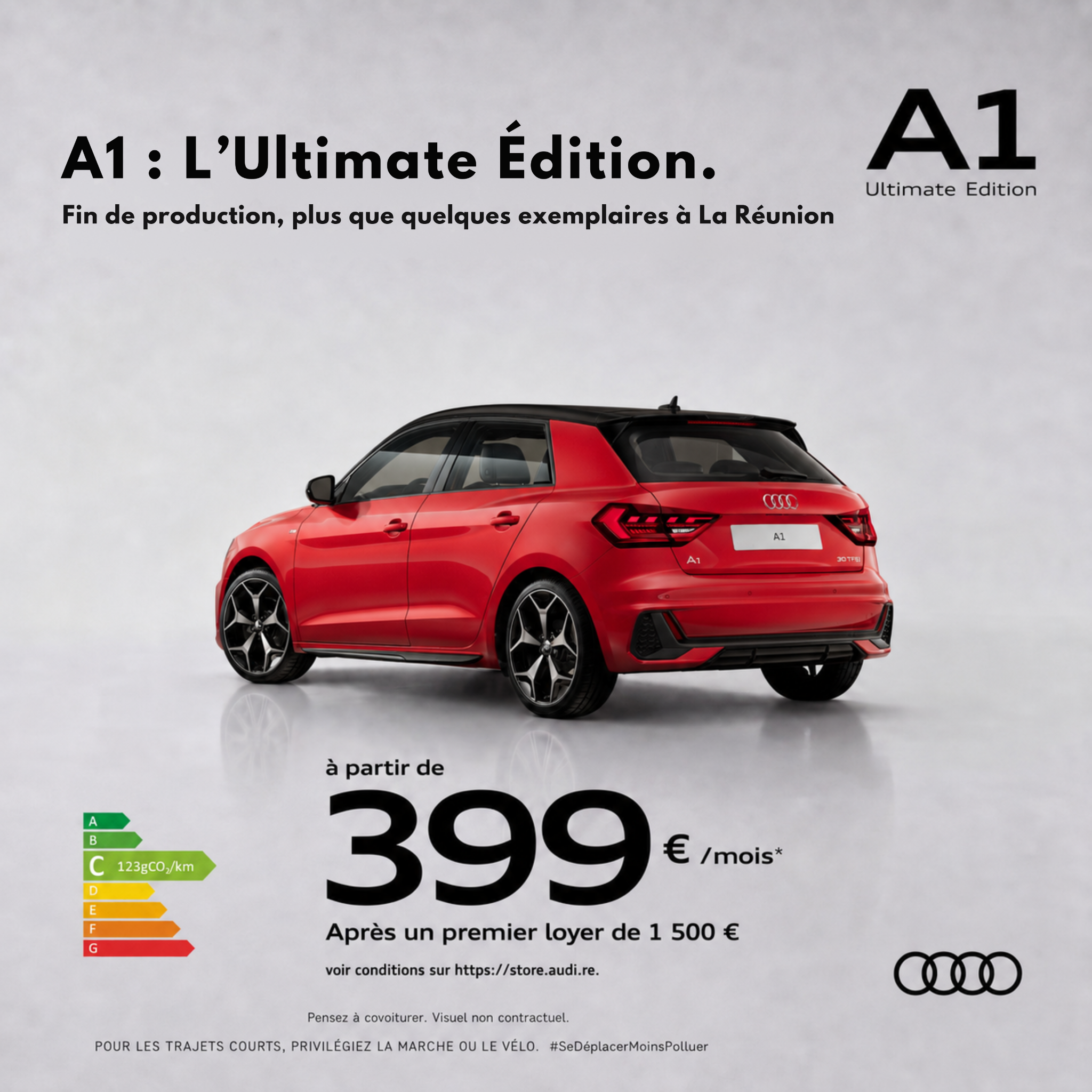 Audi Réunion Facebook ad: L'A1 Ultimate Édition, fin de série