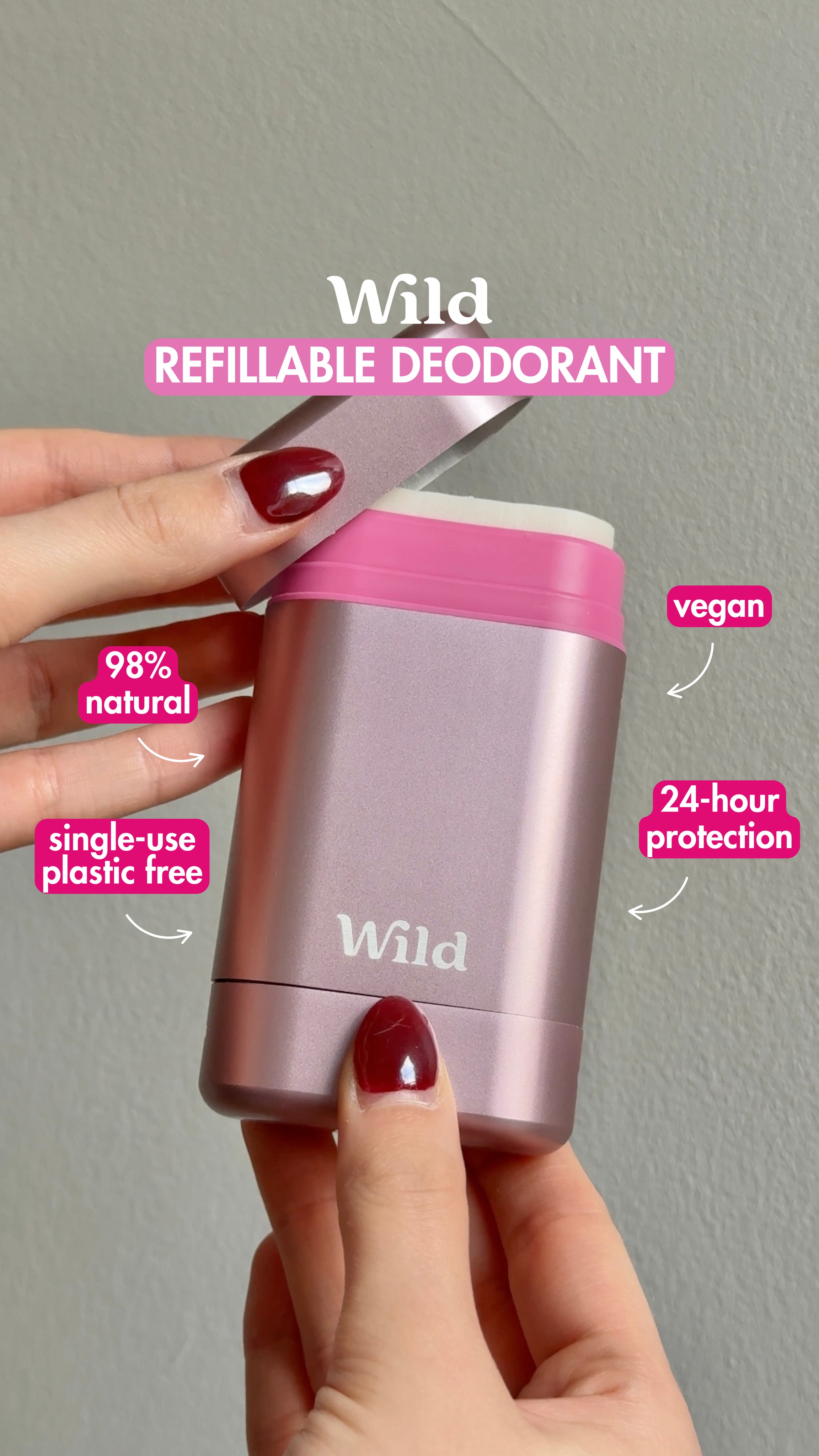 Wild Facebook ad: Wild deodorant, effective and natural