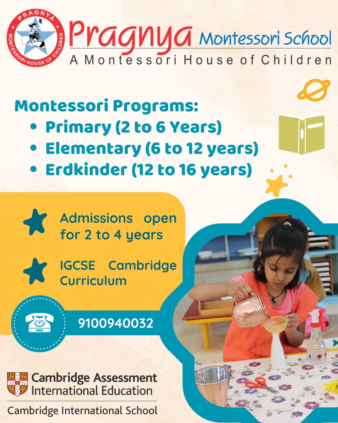 Pragnya Montessori School Facebook ad: Pragnya Montessori offers thoughtfully curated spaces for…