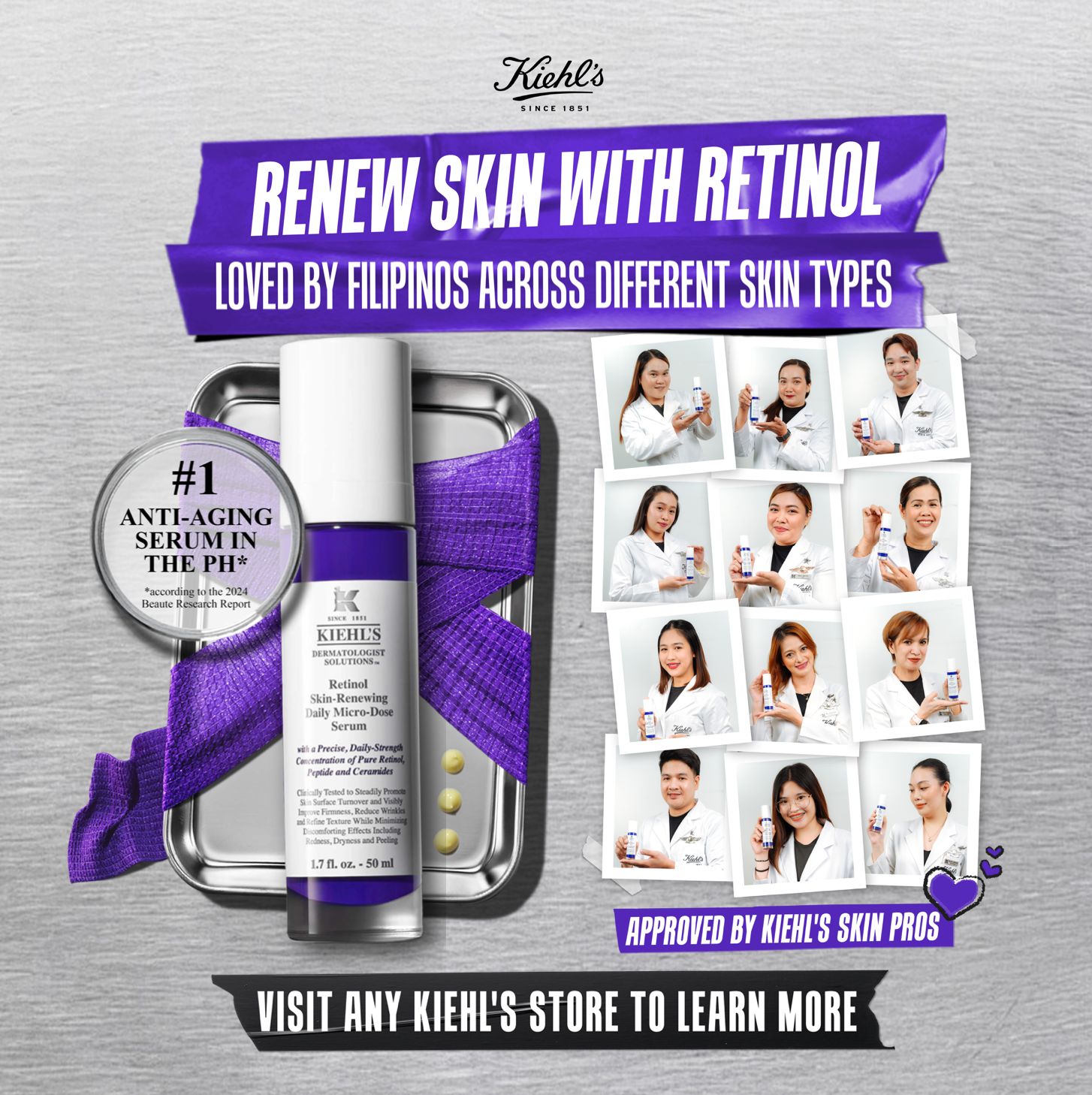 Kiehl's Facebook ad: Our #1 anti-aging serum!