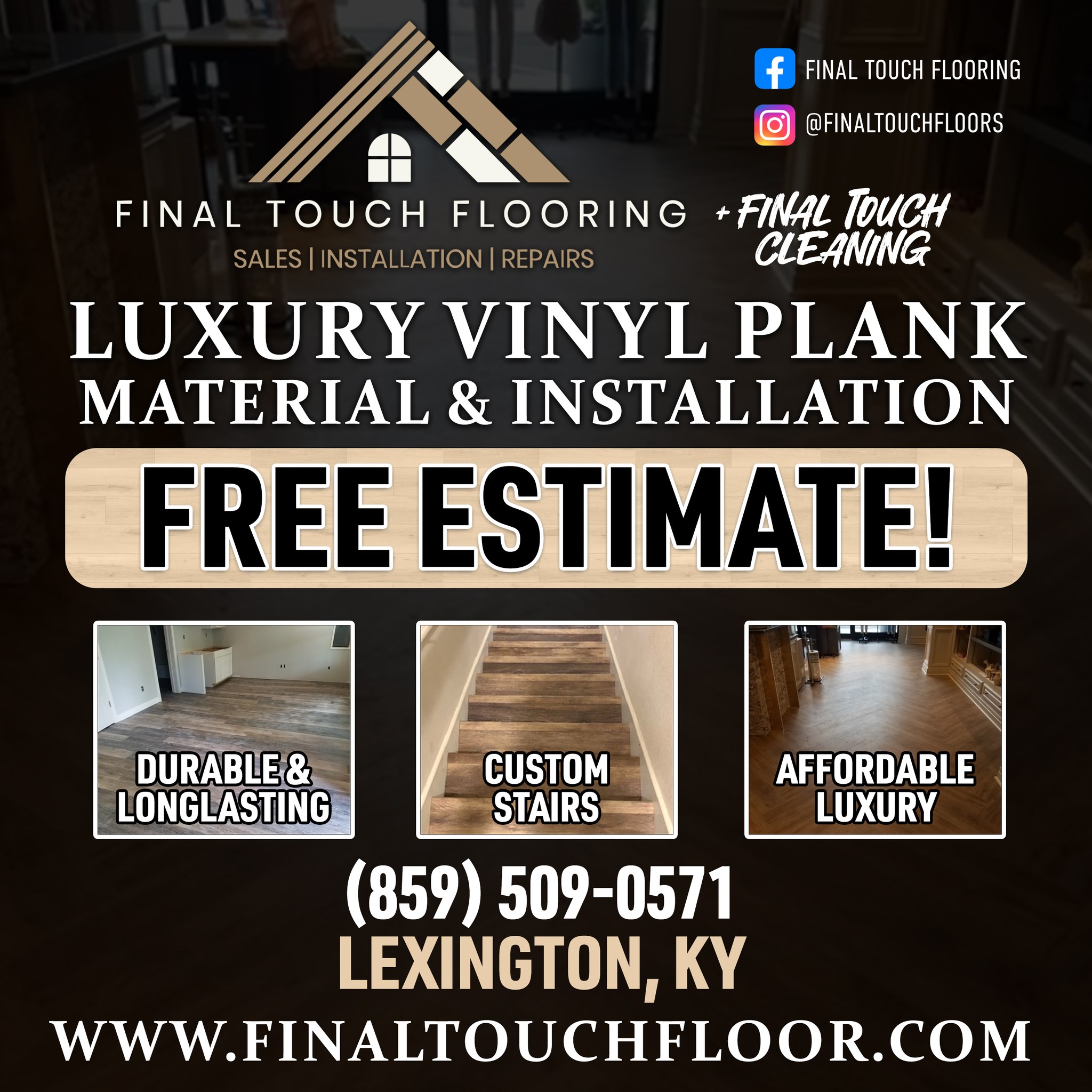 Final Touch Flooring, LLC. Facebook ad: Perfect Floors Await!