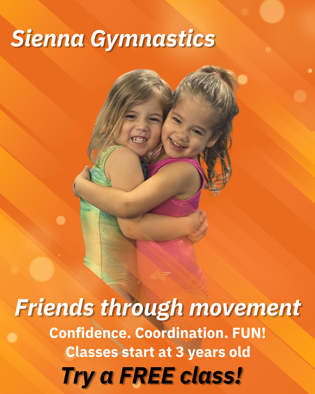 Sienna Gymnastics & Karate Facebook ad: Enroll in Gymnastics Today