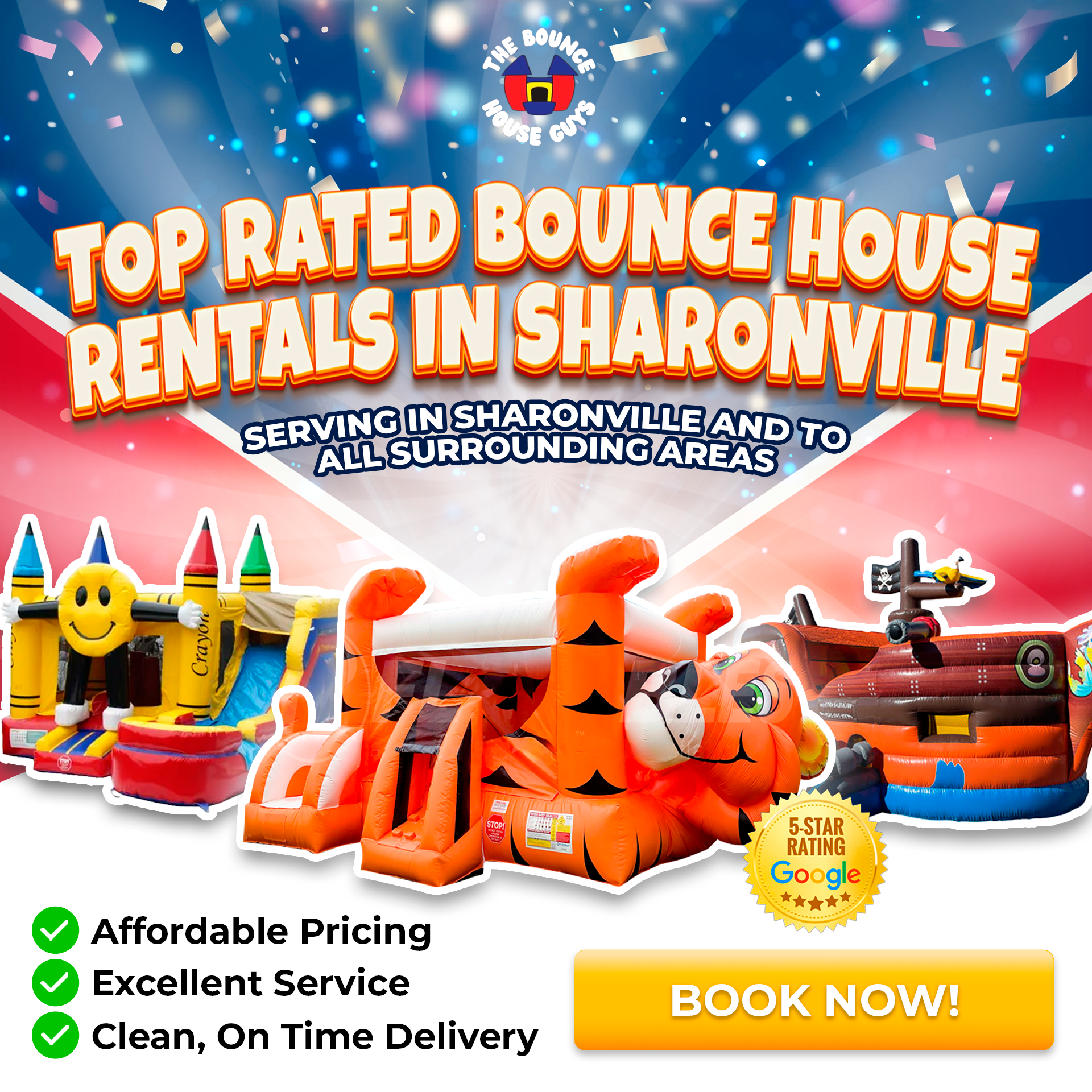 The Bounce House Guys Facebook ad: Save your date!