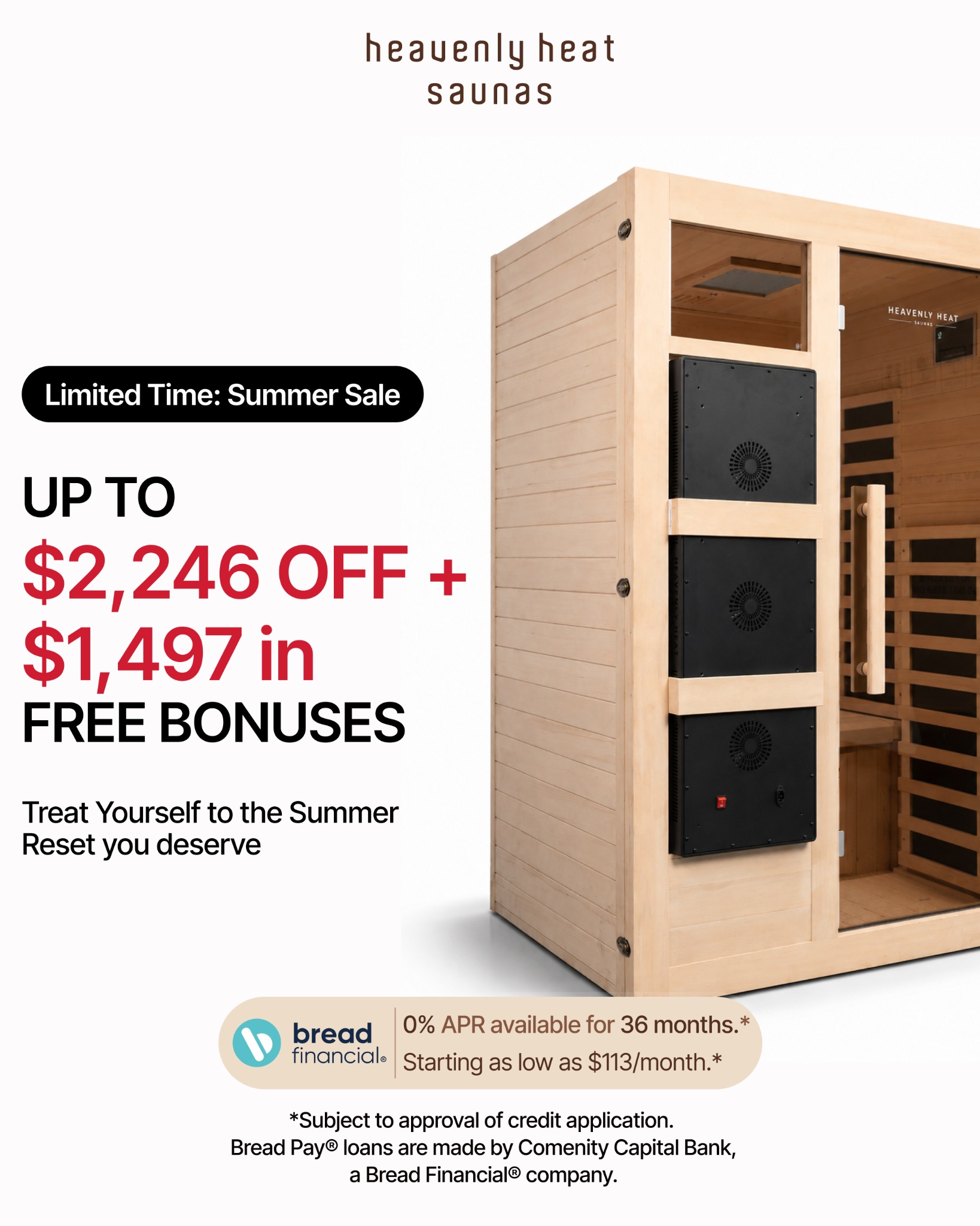 Heavenly Heat Saunas Facebook ad
