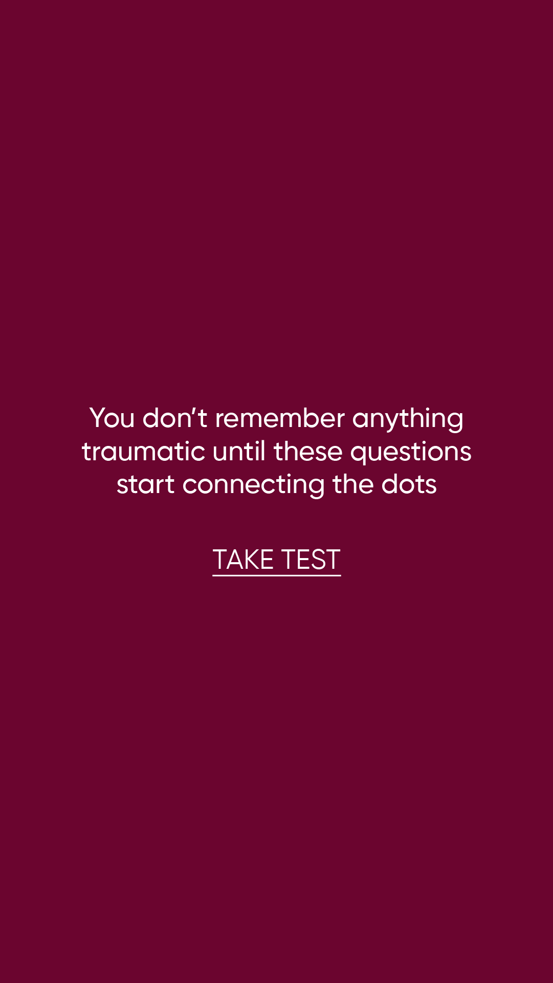 Childhood Trauma Test Facebook ad: Your path to feeling better begins today