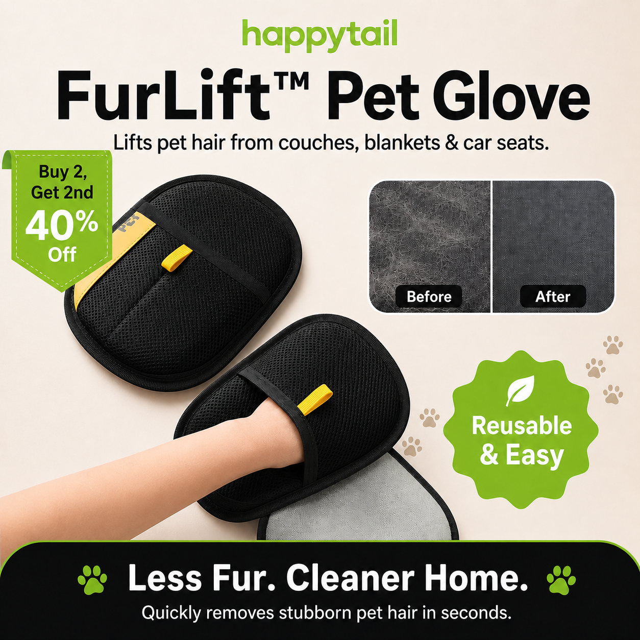 HappyTail Facebook ad from May 10, 2026