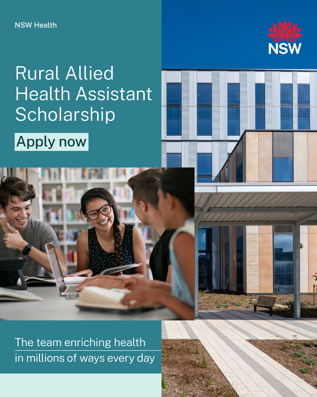 NSW Health Facebook ad: Rural Allied Health Assistant Scholarship