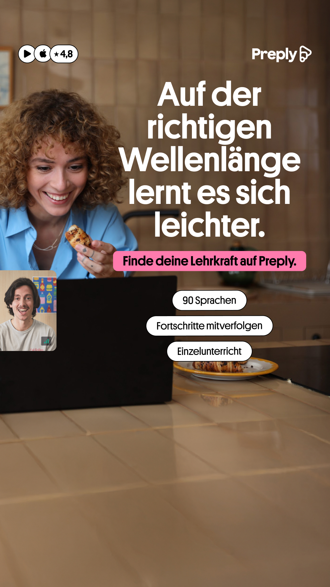 Preply Facebook ad