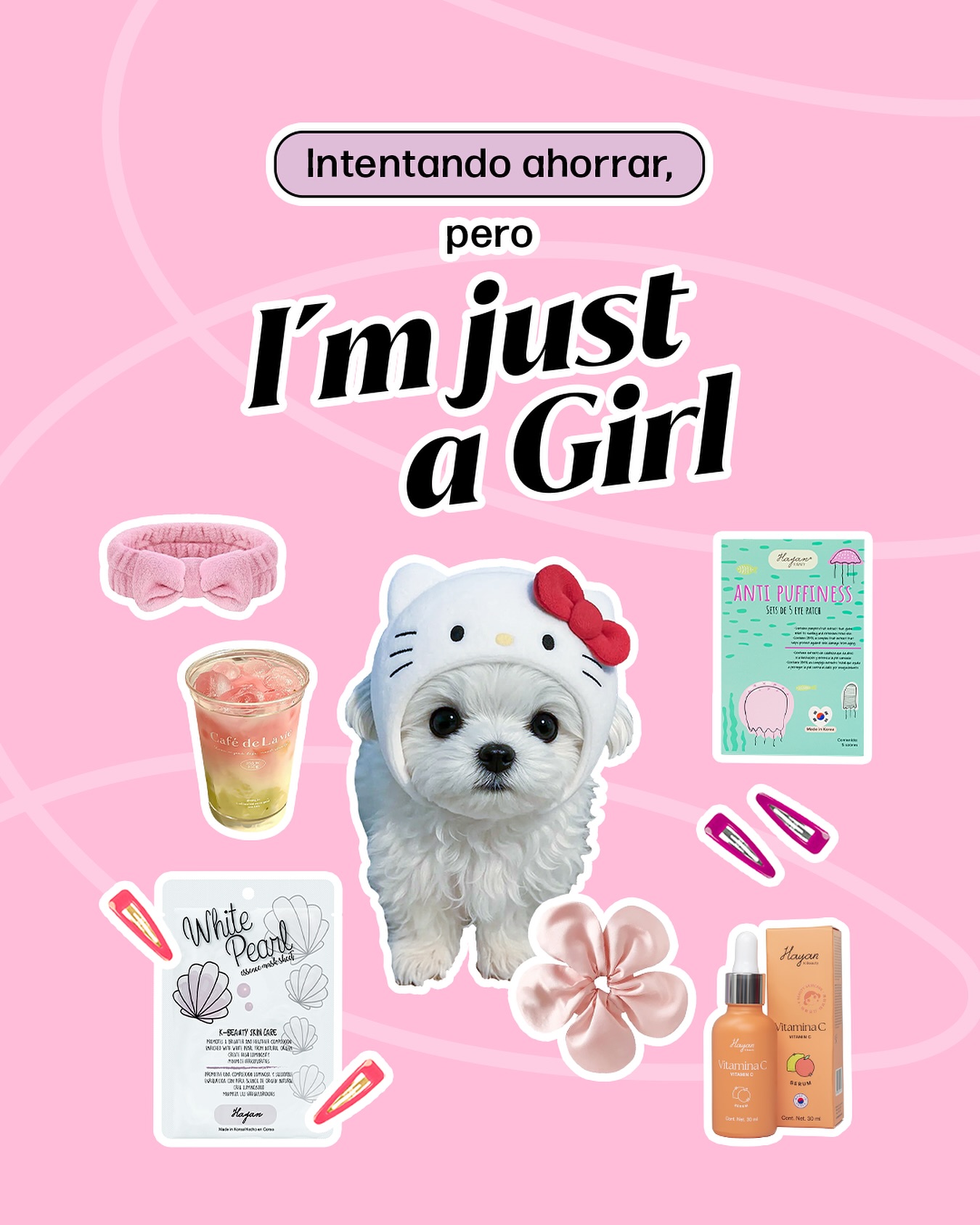 Hayan K-Beauty Facebook ad: Necesito ahorrar… pero im just a girl y…