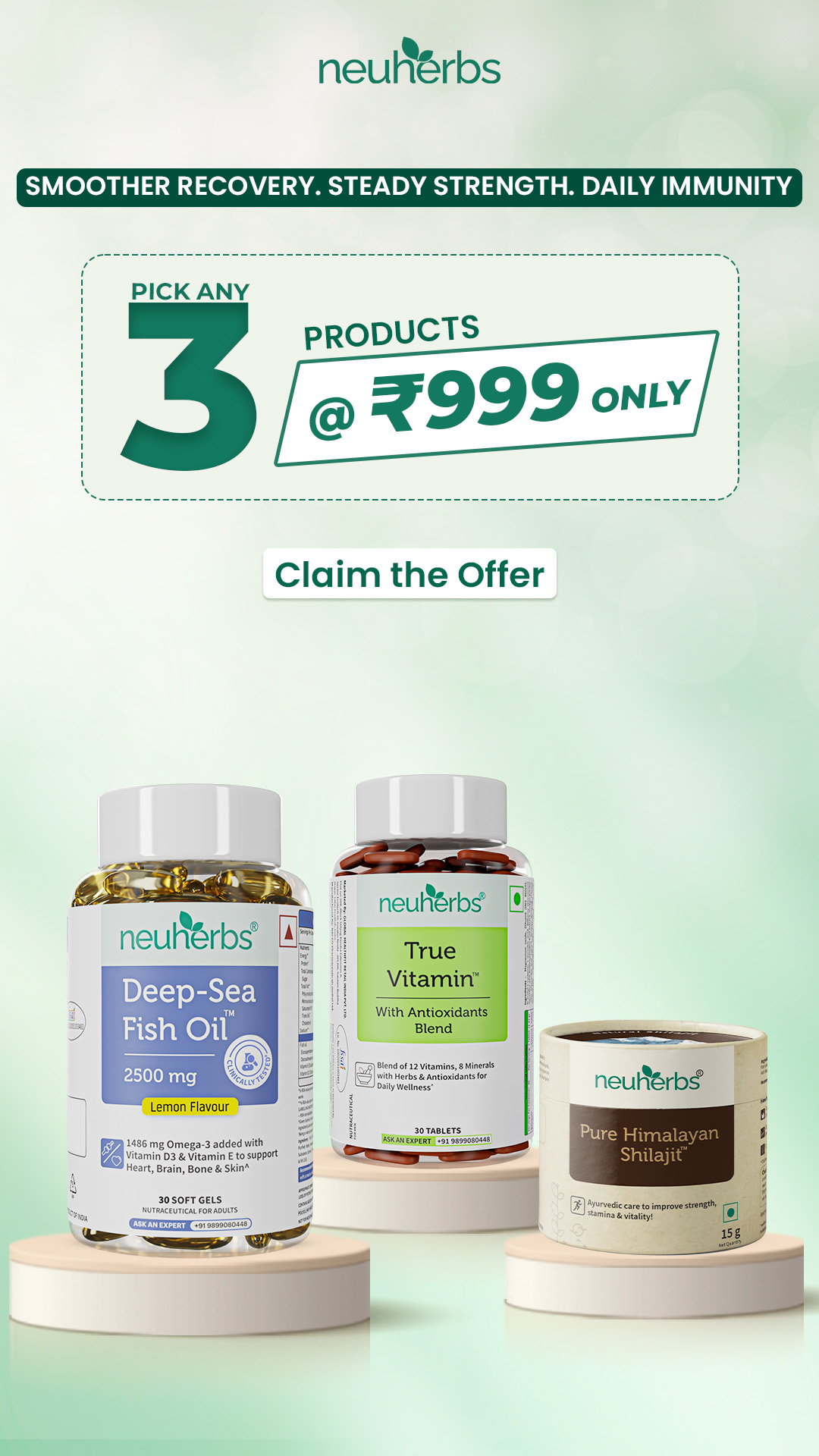 Neuherbs Facebook ad: Restock: 3 for ₹999