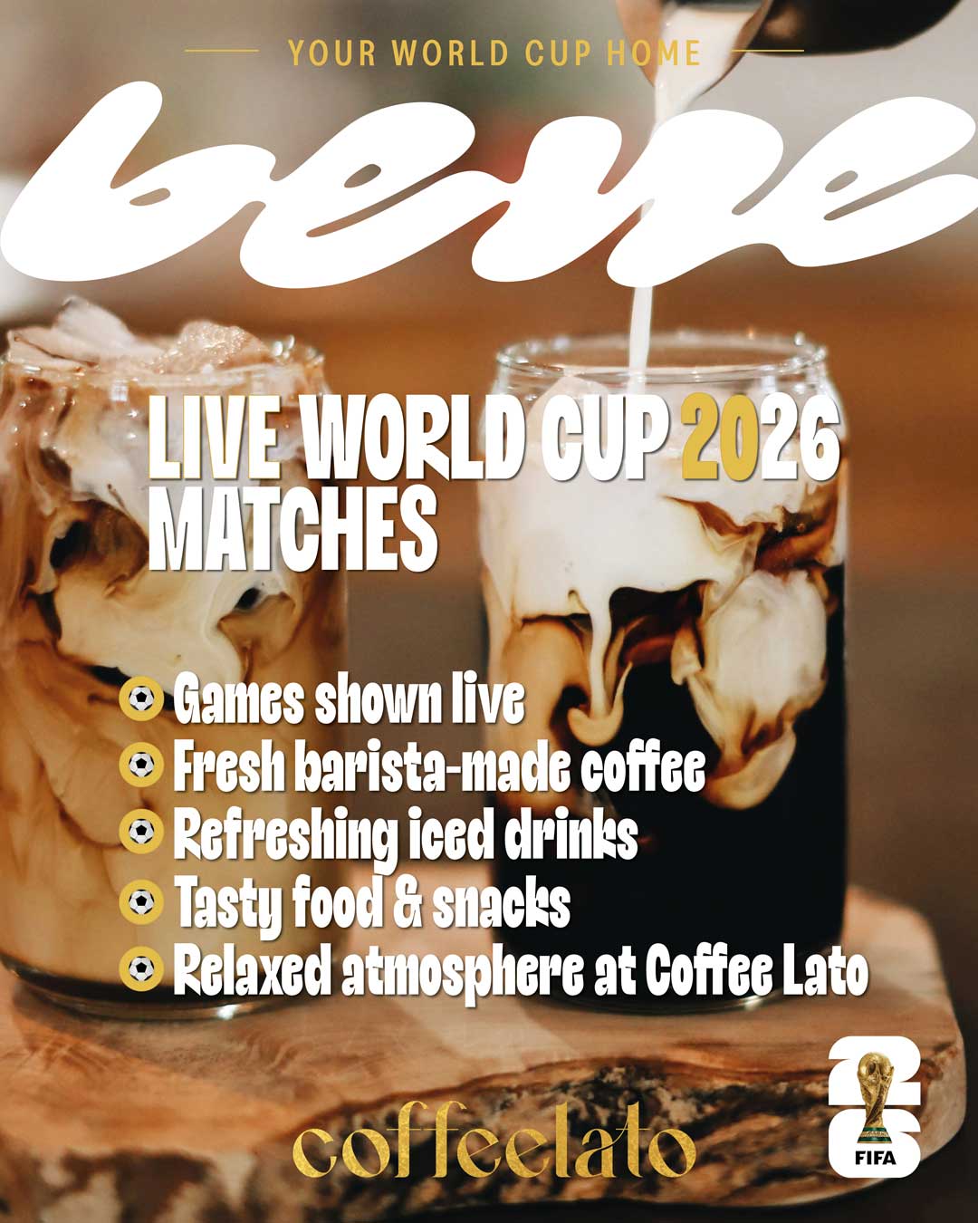 Bene Leisure Facebook ad: Watch the World Cup Live in Bradford