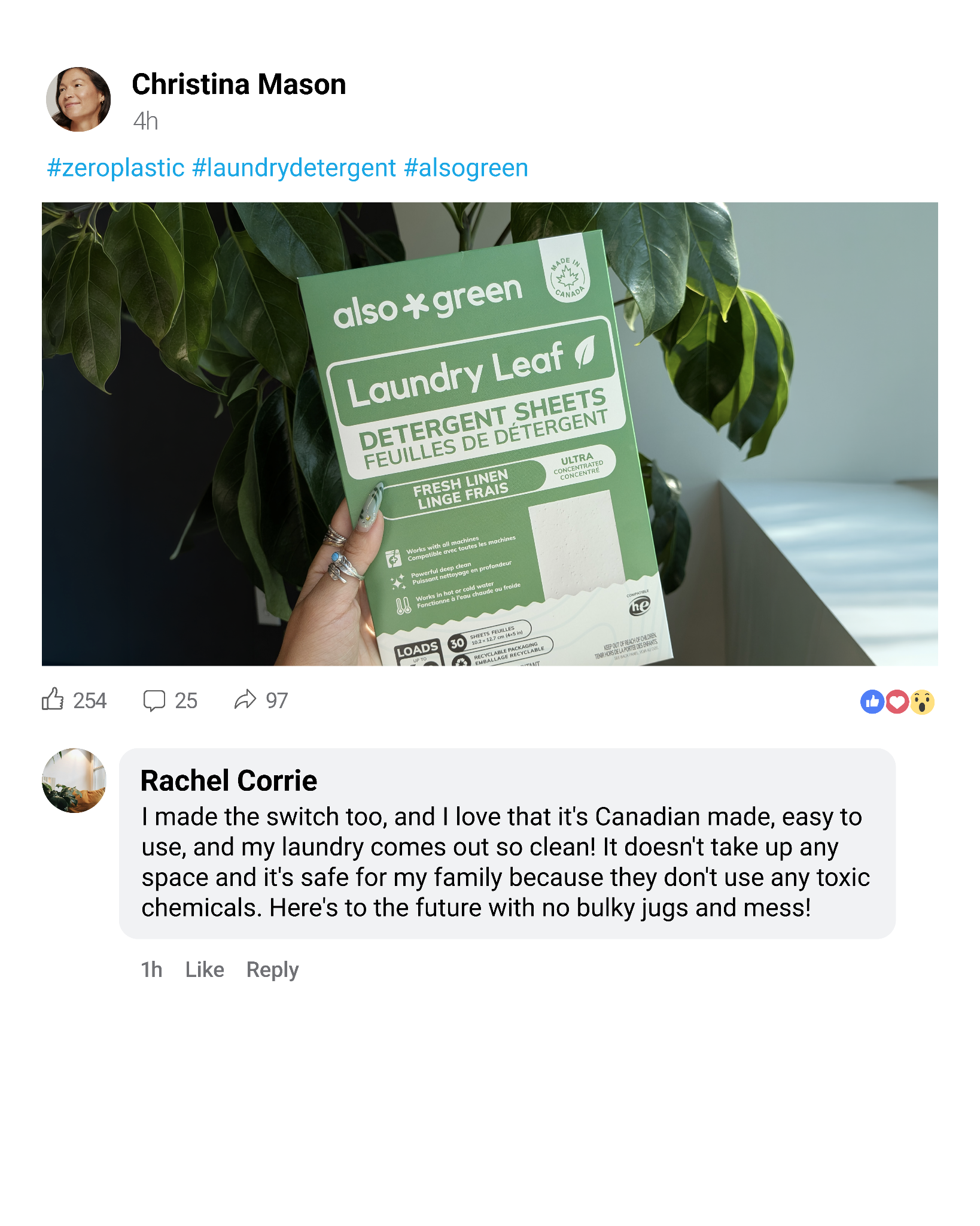 Also Green Facebook ad