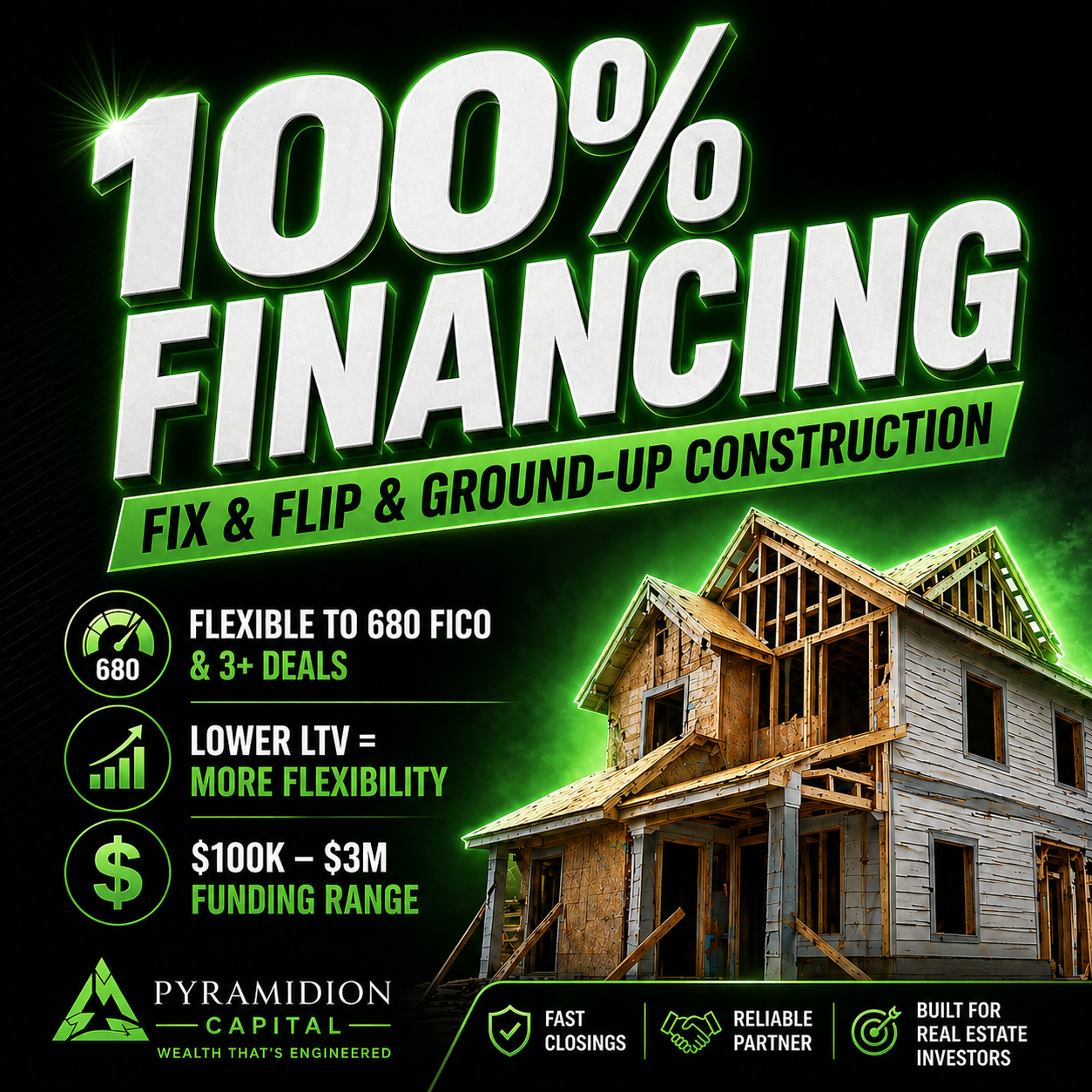 Pyramidion Capital Facebook ad: WE FUND MORE THAN MOST LENDERS