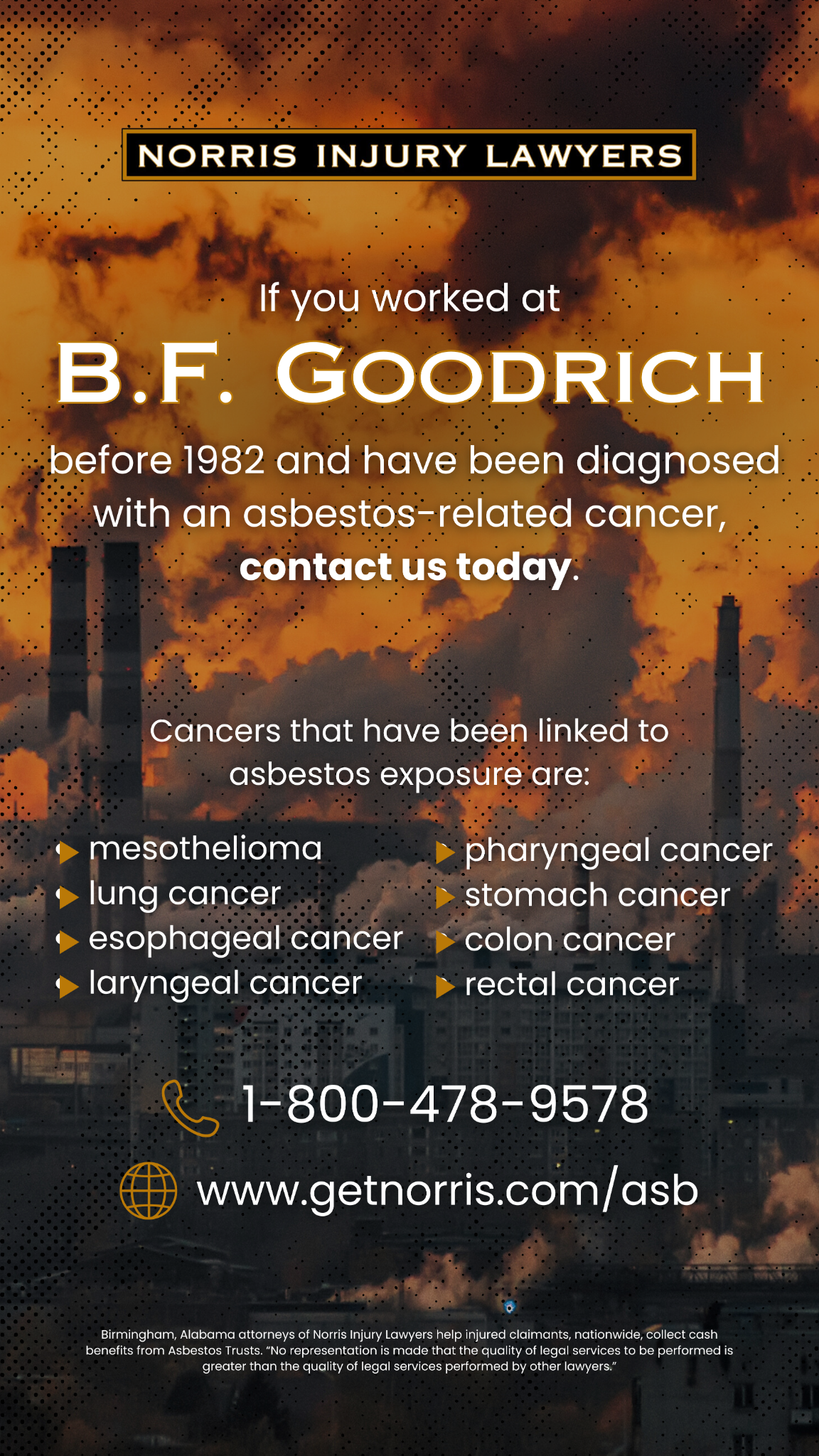 Norris Injury Lawyers Facebook ad from Mar 19, 2026