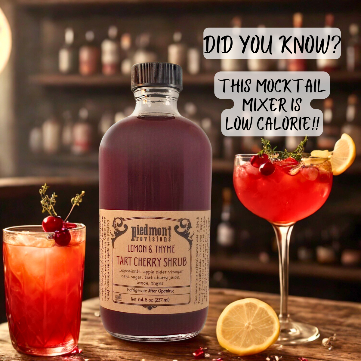 Piedmont Provisions Facebook ad: Dry January, Done Right - No More Sugar Bombs!