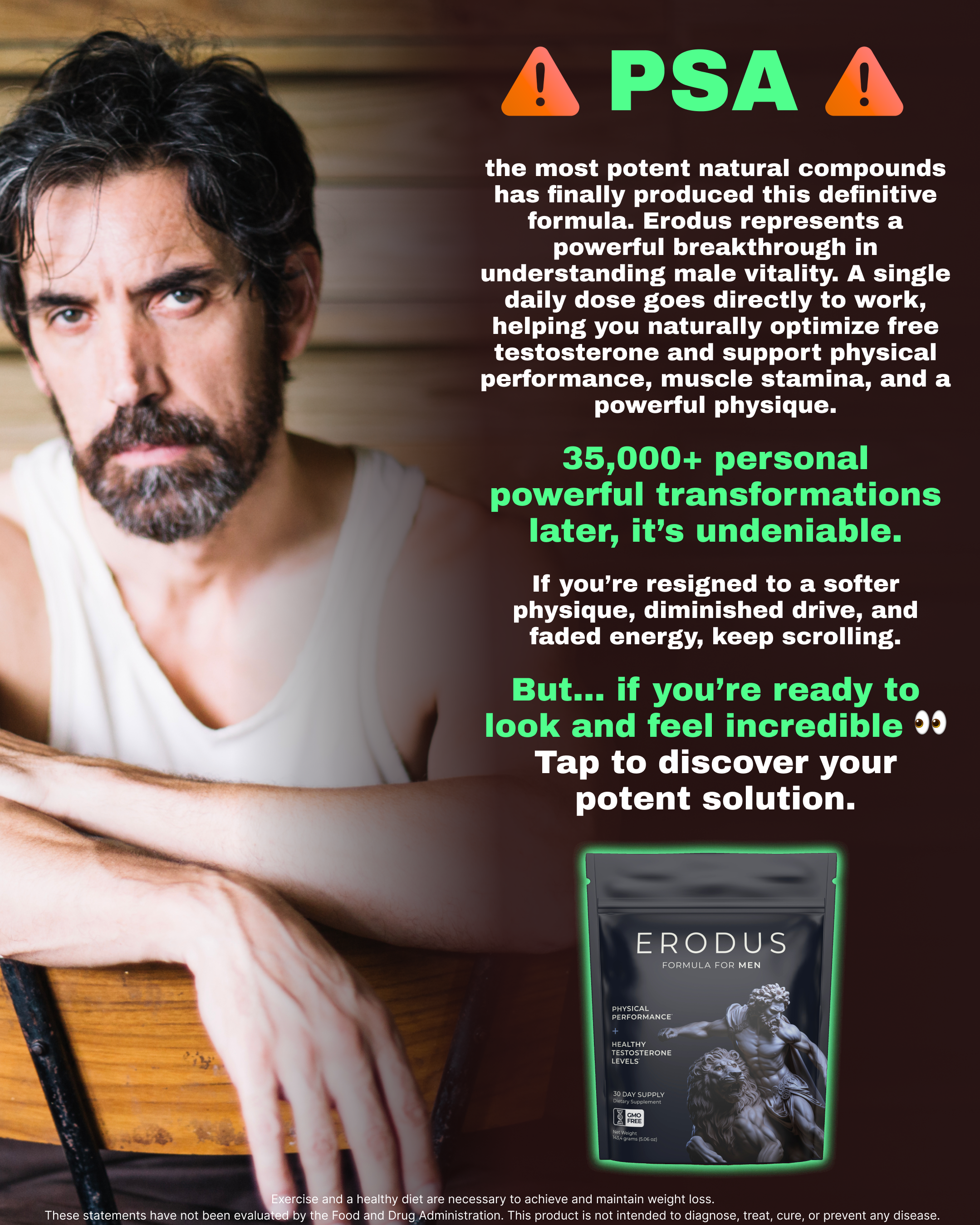 Erodus Formula For Men Facebook ad