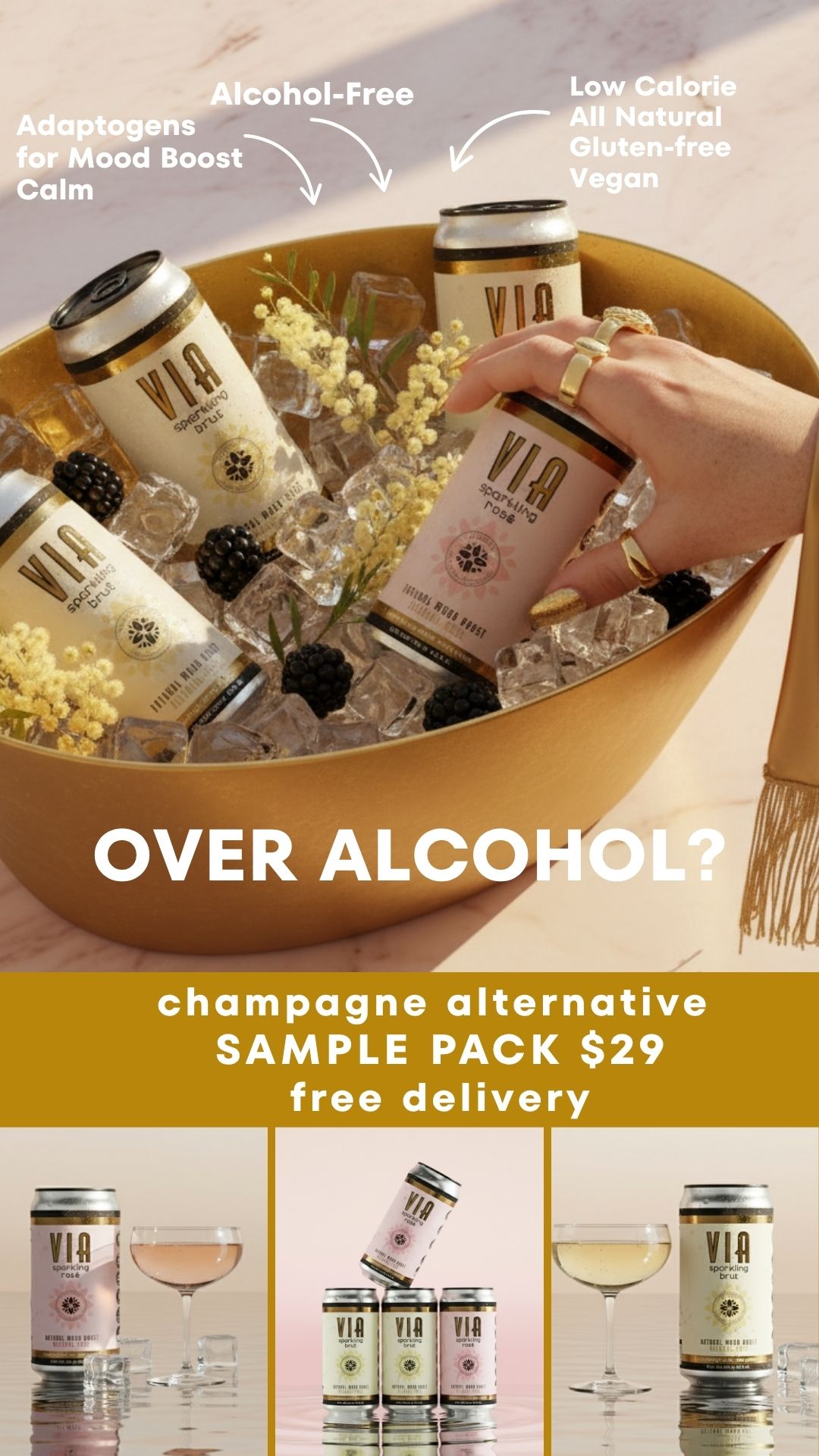 VIA Drinks - natural mood boost, alcohol-free Facebook ad