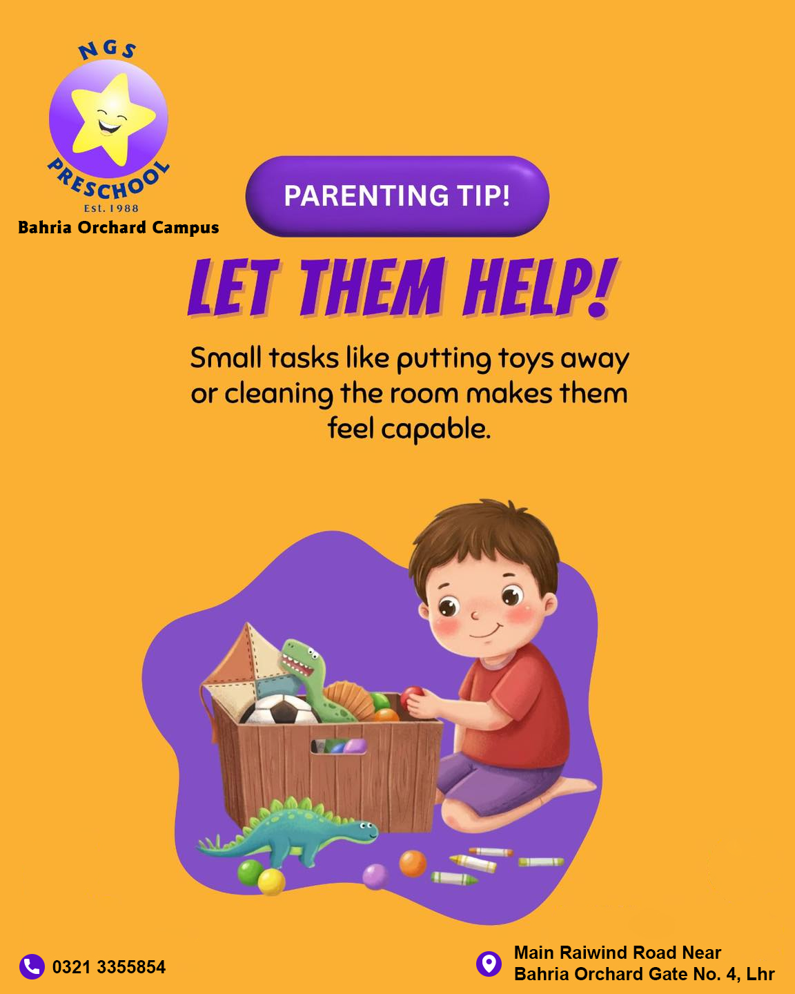 NGS Preschool & Junior Campus - Bahria Orchard Campus Facebook ad: Setting kind boundaries helps children understand what is…
