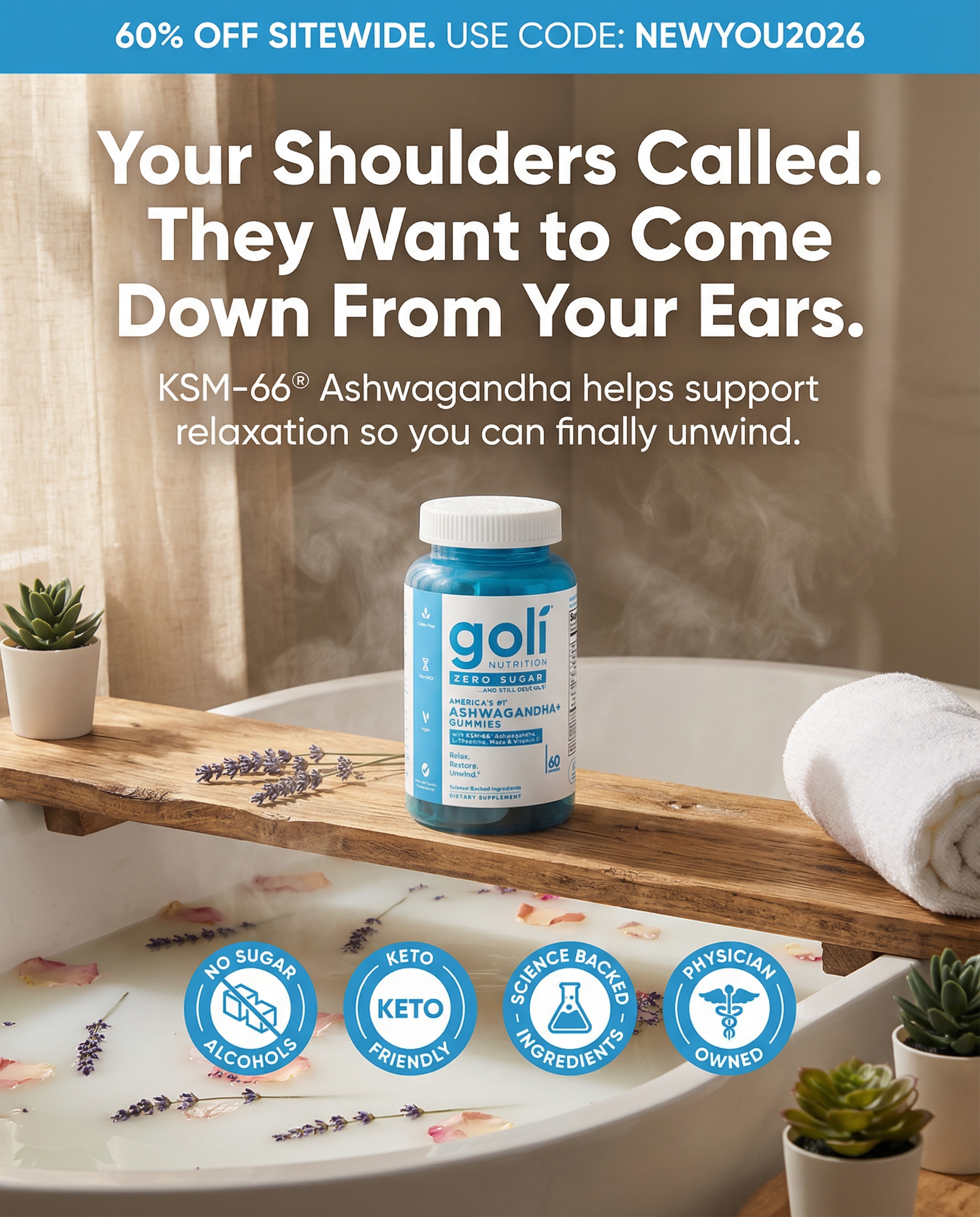Goli Facebook ad: CODE: NEWYOU2026 - 60% OFF! Buy a Bundle Now! Free Shipping