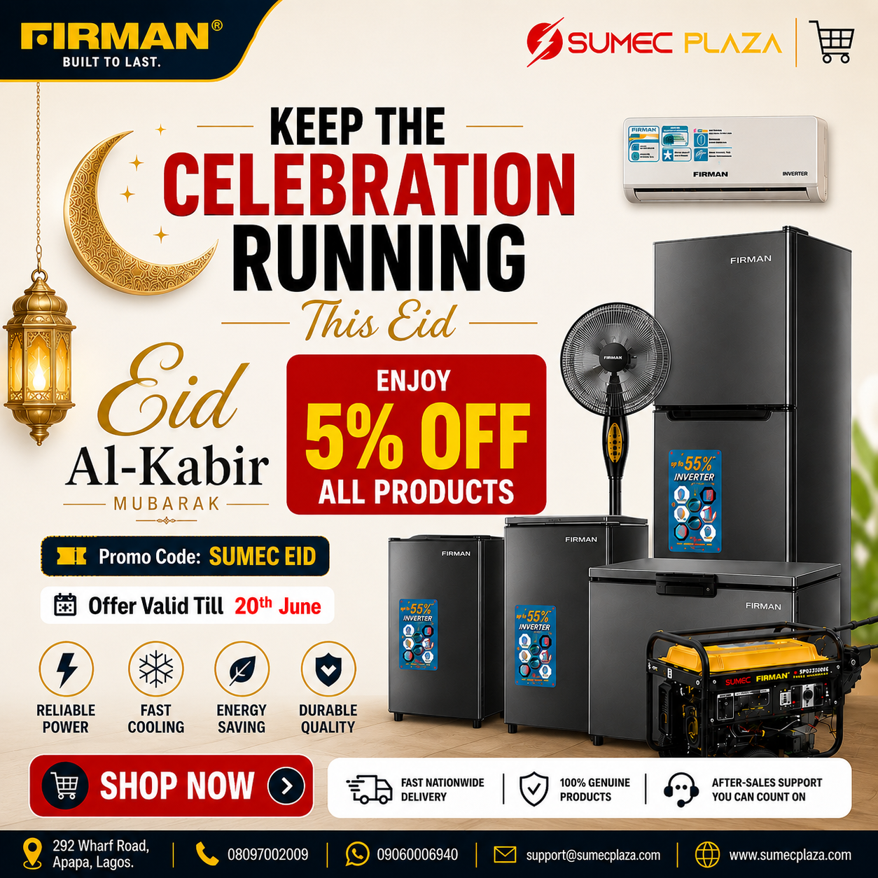 SUMEC PLAZA Facebook ad: Limited Eid Offer: 5% OFF All FIRMAN Products