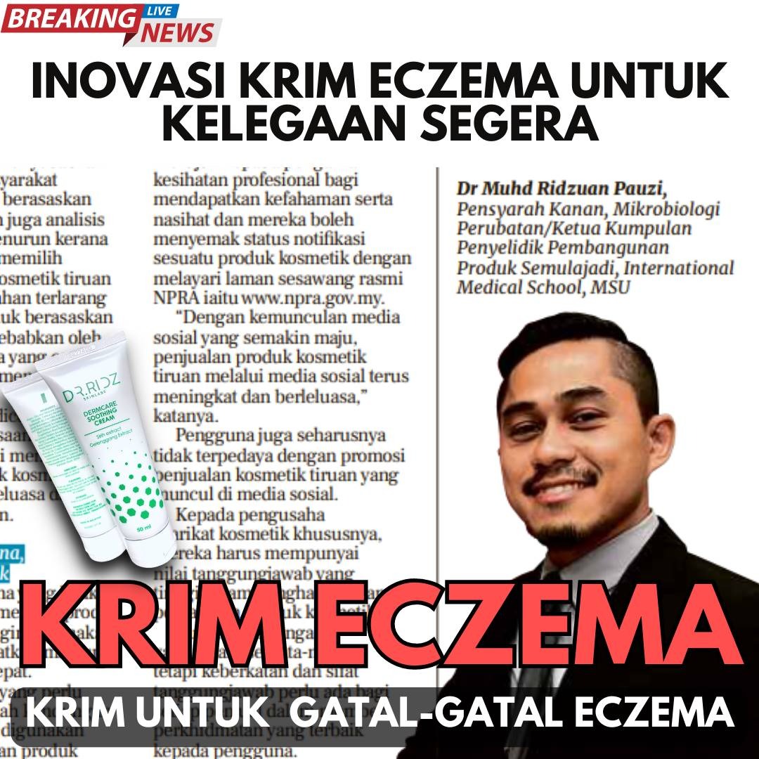 Dr.Ridzuan Skinlab Facebook ad: RAHSIA ECZEMA TANPA STEROID DENGAN KAJIAN PAKAR PENYELIDIKAN