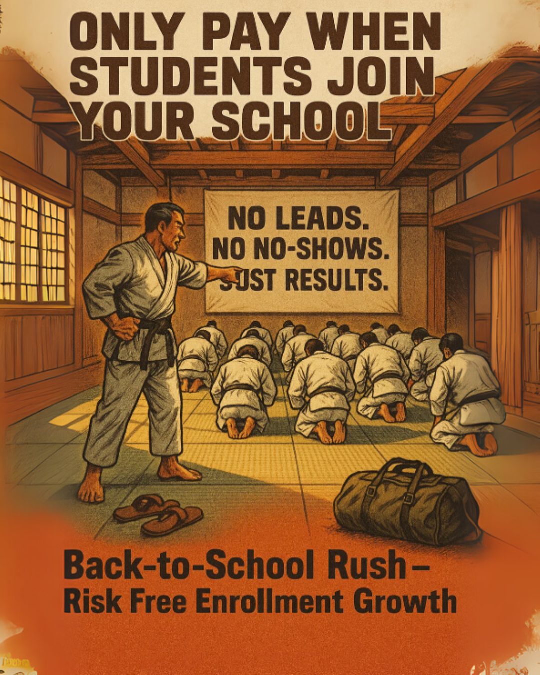 Martial Consulting Facebook ad: You teach, we fill your classes!