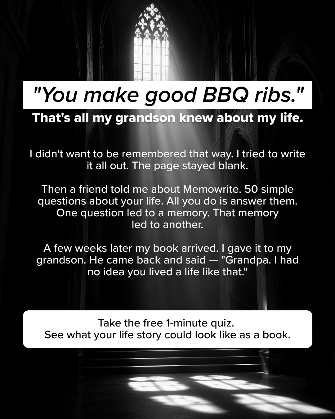 Memowrite Facebook ad