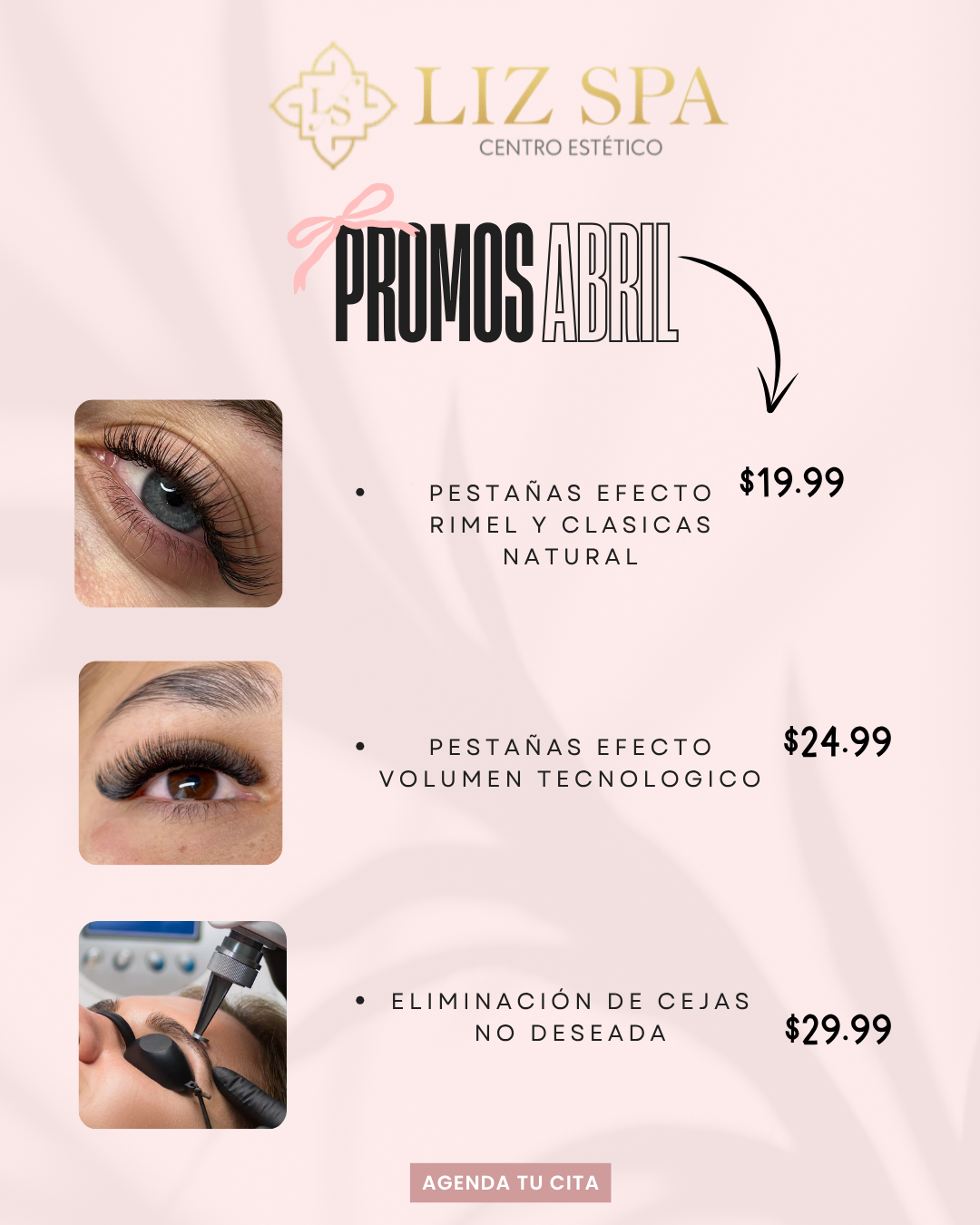 Liz Spa Estética Facebook ad: ¡ABRIL LLEGÓ CON PROMOS QUE TE HARÁN BRILLAR…