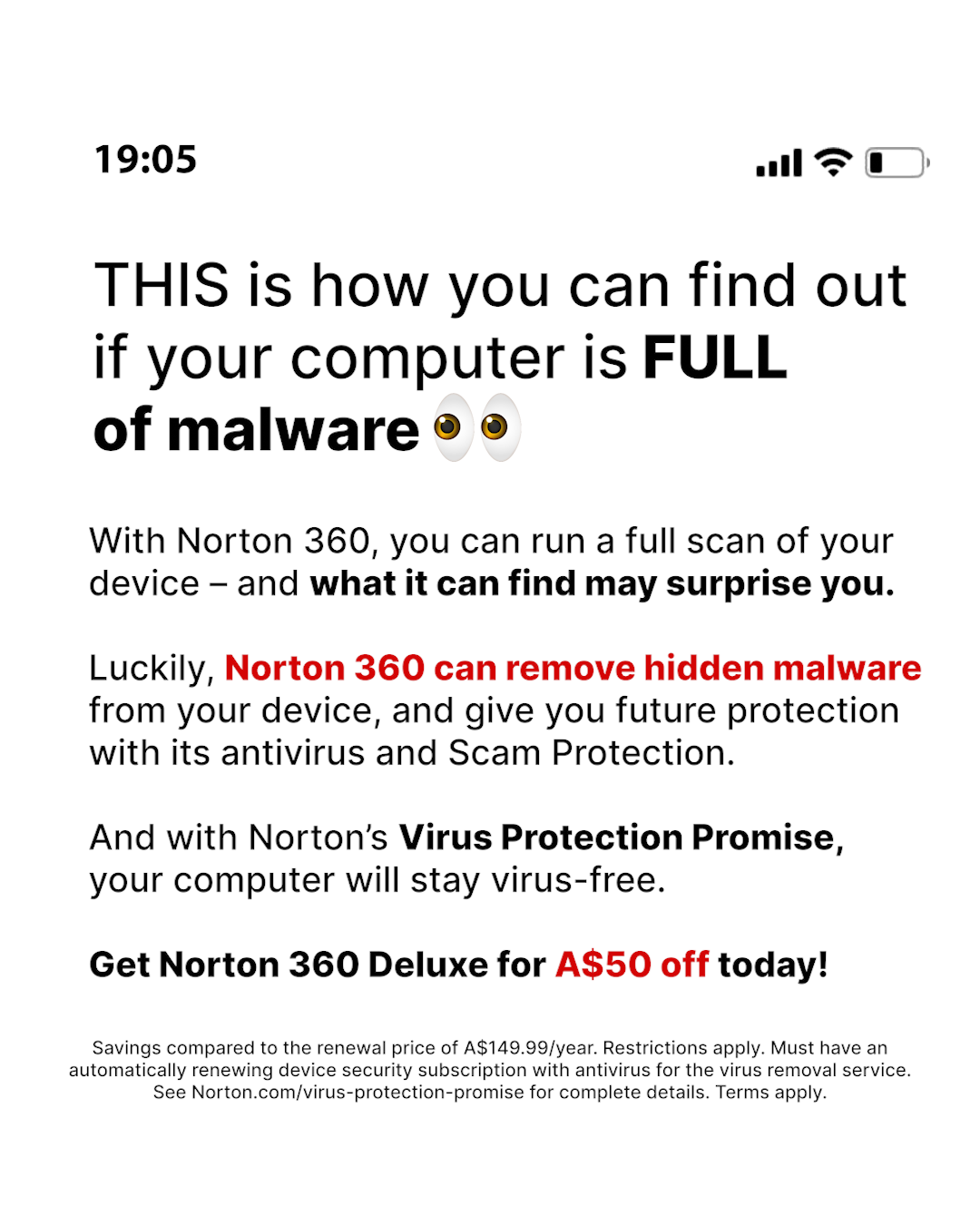 Norton Facebook ad