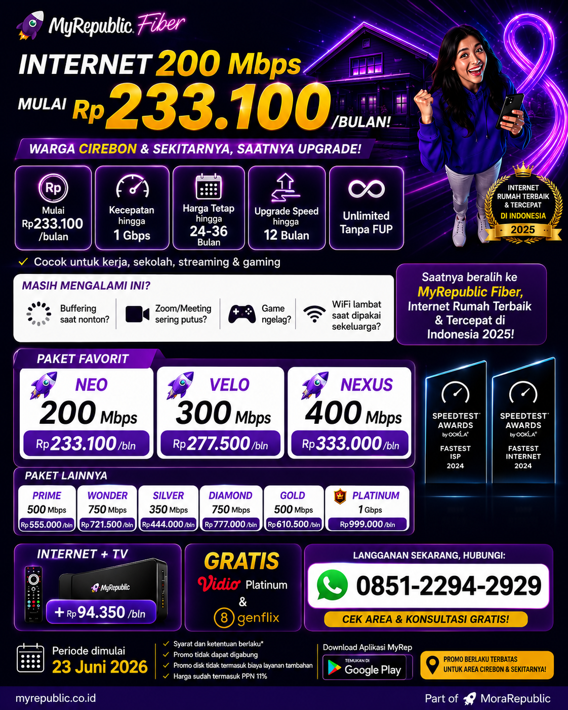 Pasang Wifi Jawa Barat Facebook ad: GRATIS INSTALASI + 200 Mbps CUMA Rp233 RIBUAN