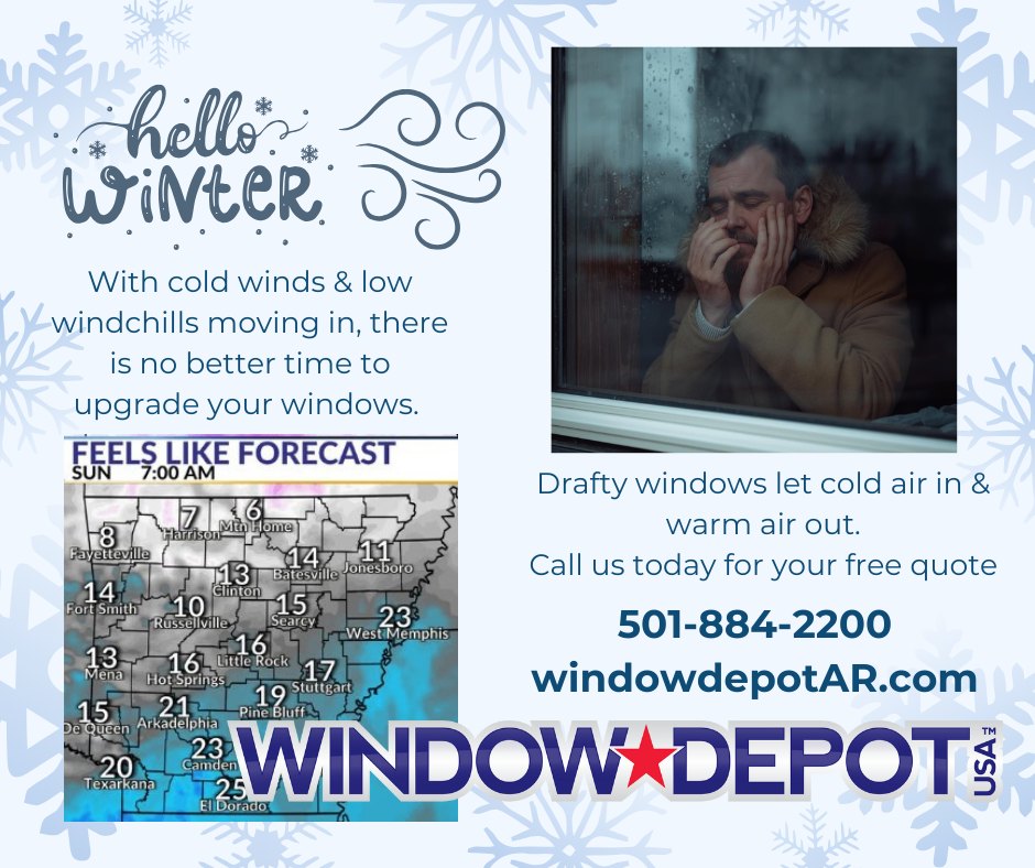 Window Depot of AR Facebook ad: Cold Winds & Low Windchills?