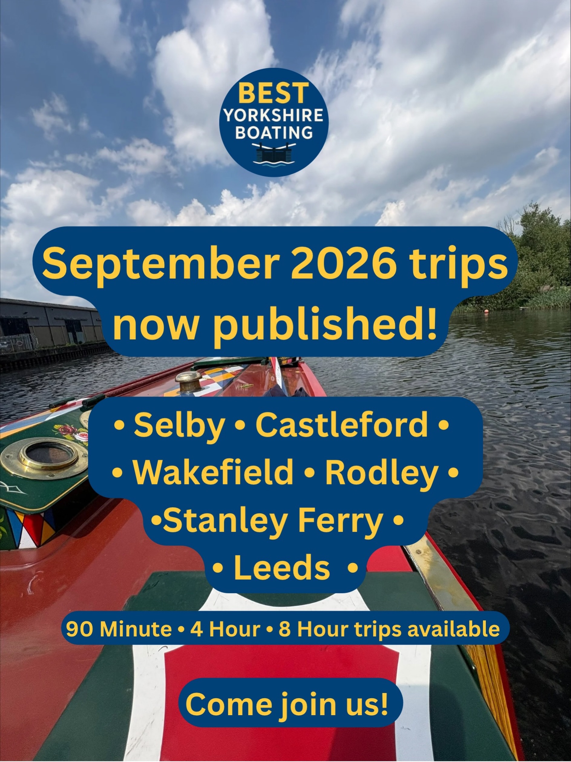 Best Yorkshire Boating Facebook ad: Boat Trips - Yorkshire Boating