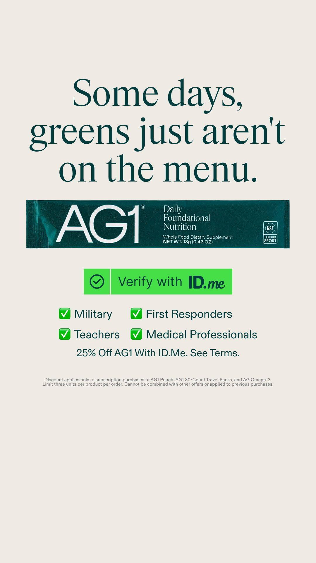 AG1 by Athletic Greens Facebook ad