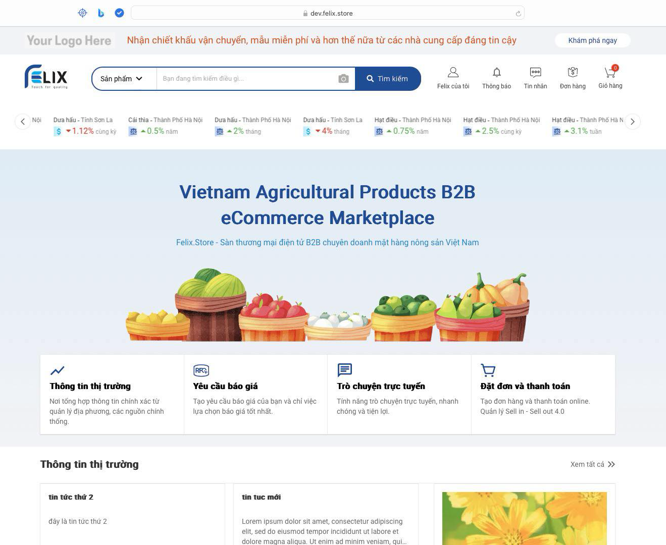 Felix.store - Thị trường thương mại điện tử B2B nông sản Việt Nam Facebook ad: Felix