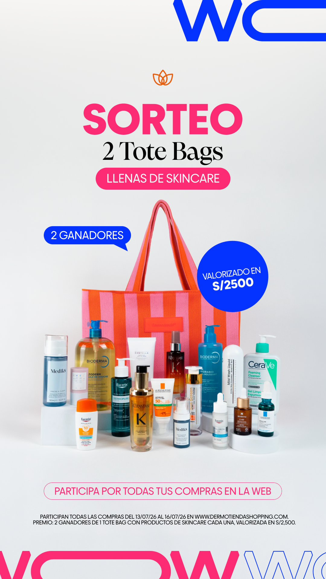 Dermo Tienda Shopping Facebook ad: GANA 1 TOTE BAG VALORIZADA EN S/ 2500