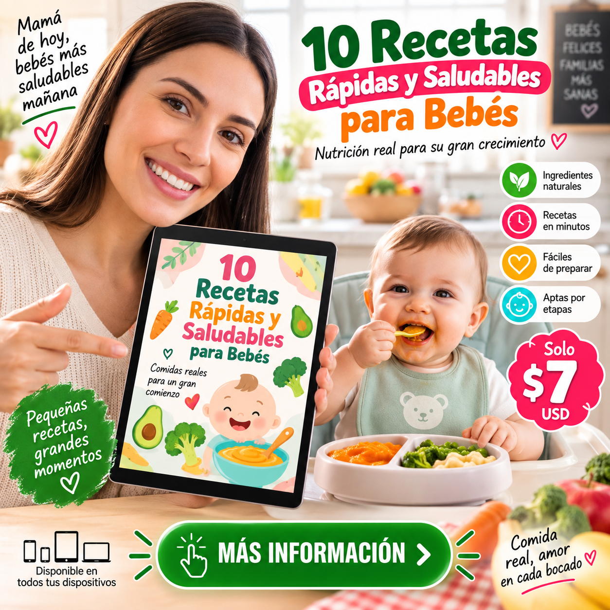 Bebé Bien Alimentado Facebook ad: Da el siguiente paso en la alimentación de tu bebé.