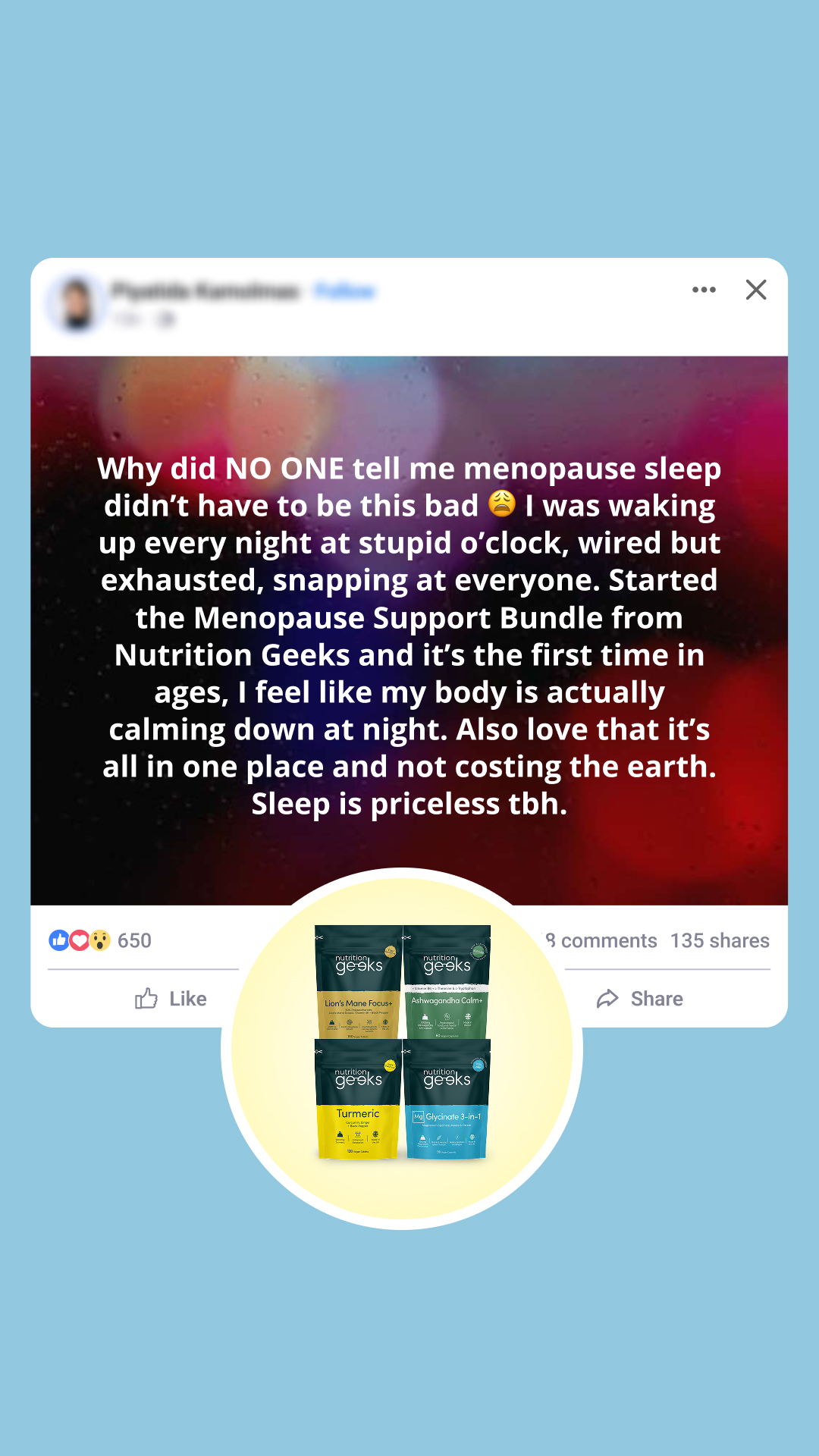 Nutrition Geeks Facebook ad