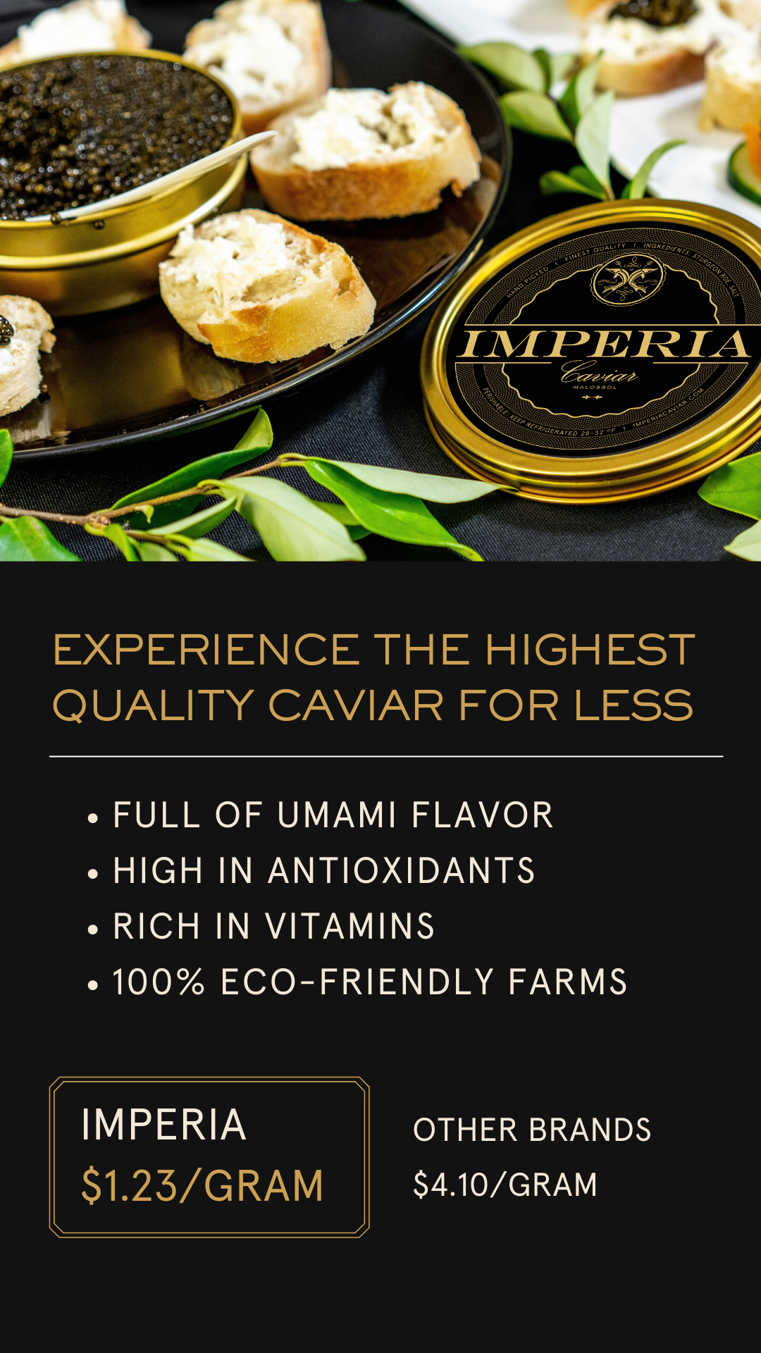 Imperia Caviar Facebook ad