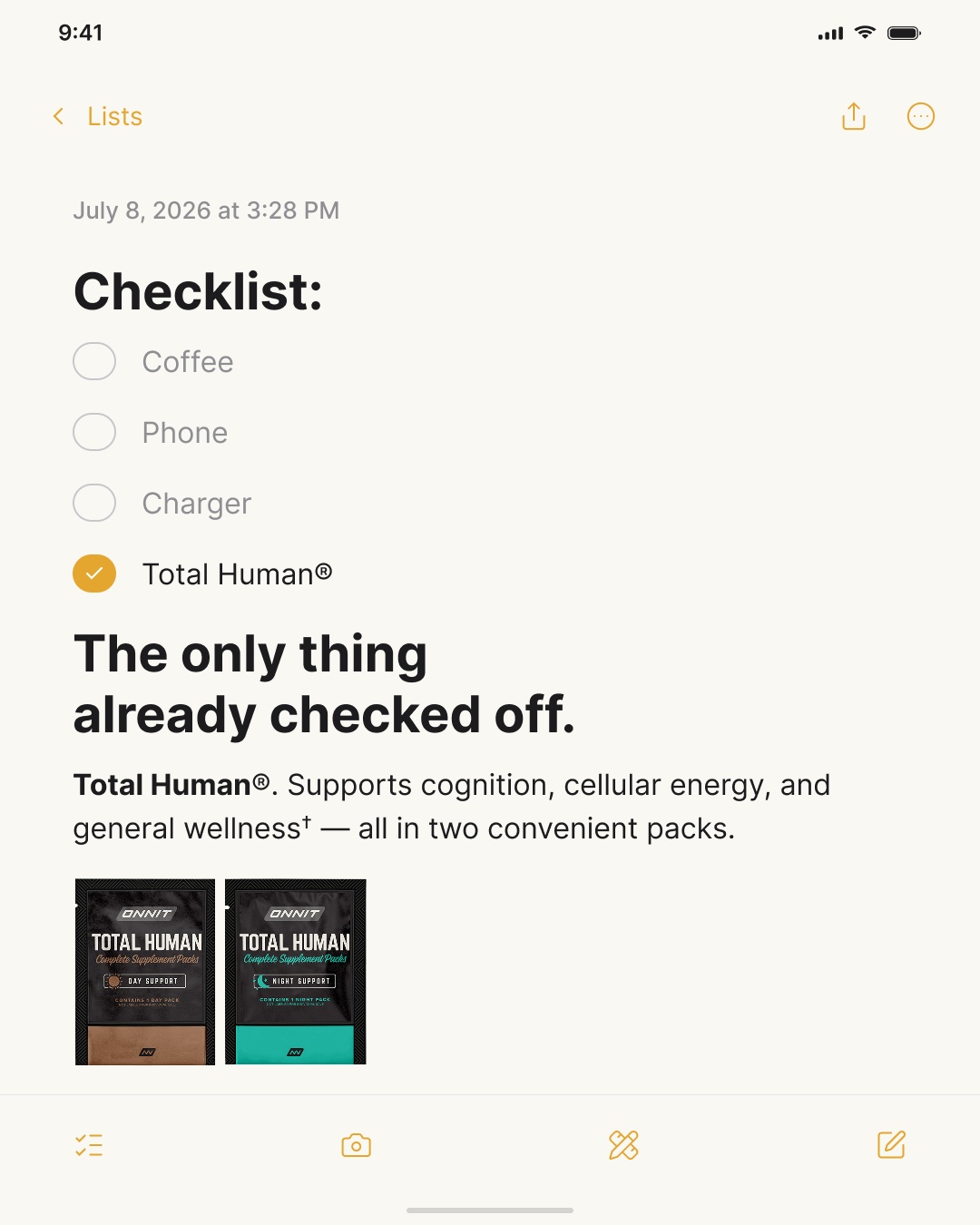 Onnit Facebook ad: Optimize Your System