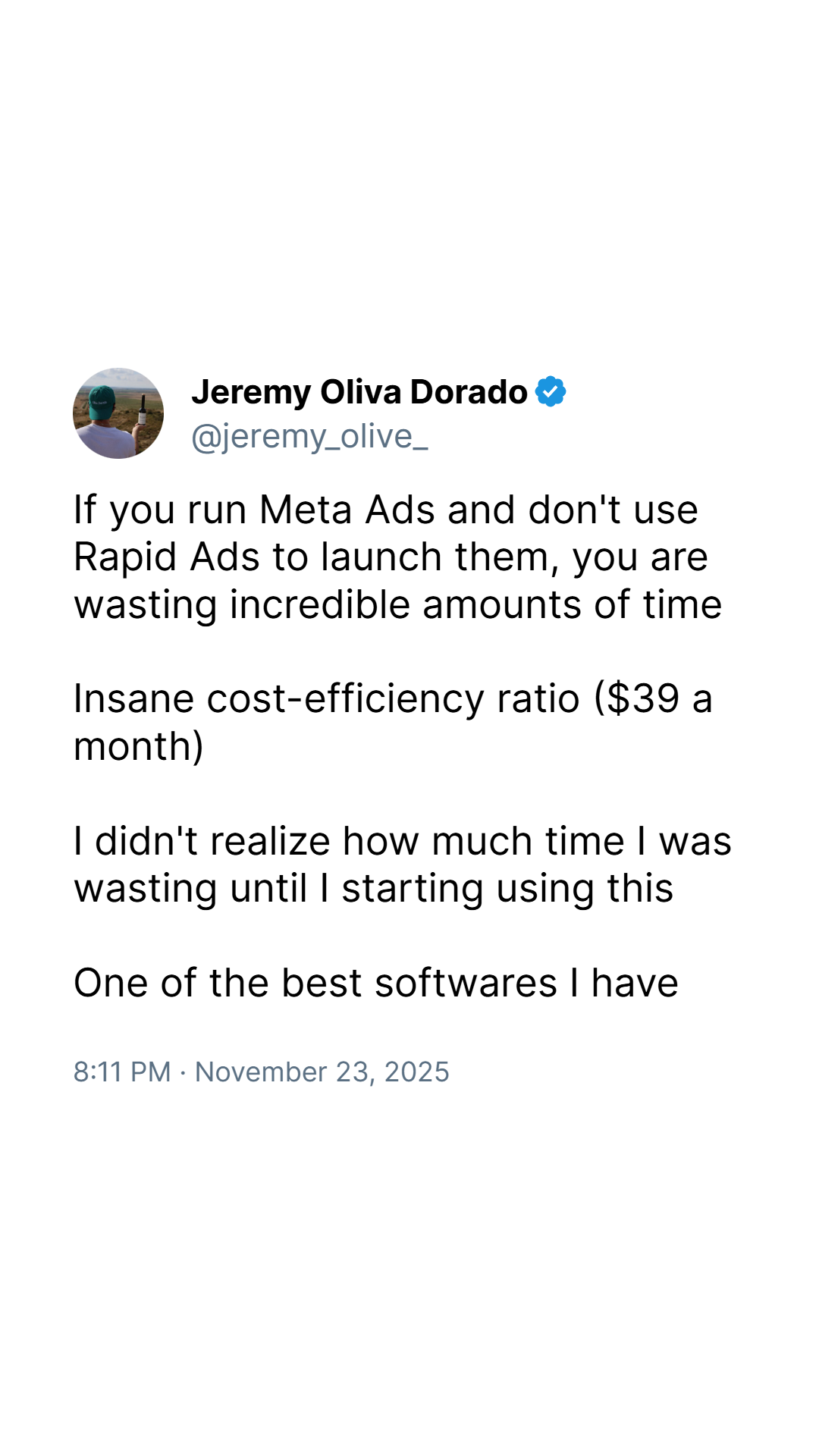 Rapid Ads Facebook ad
